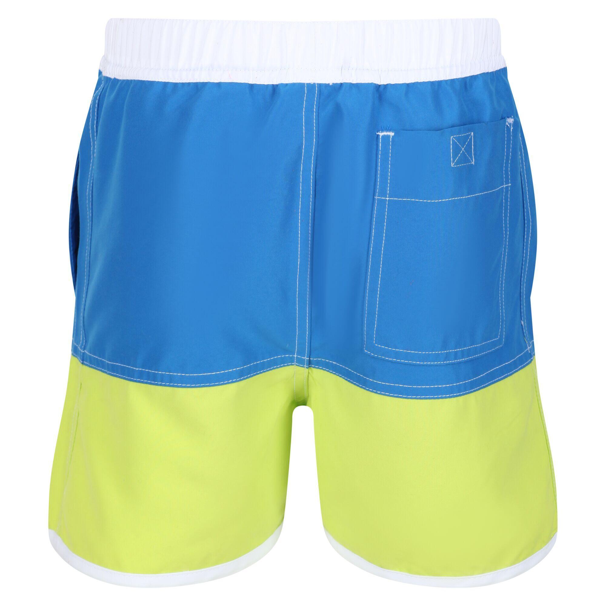 Childrens/Kids Sergio Swim Shorts (Imperial Blue/Bright Kiwi) 2/5