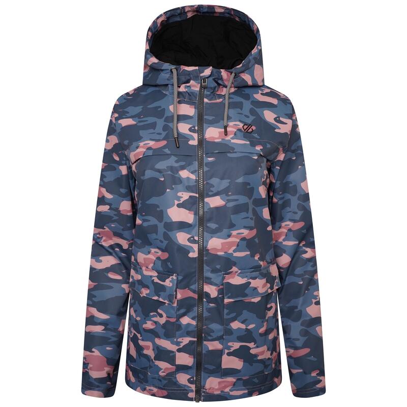 Chaqueta Acolchada Deviation II Abstracto para Mujer Rosa Polvo Estampado