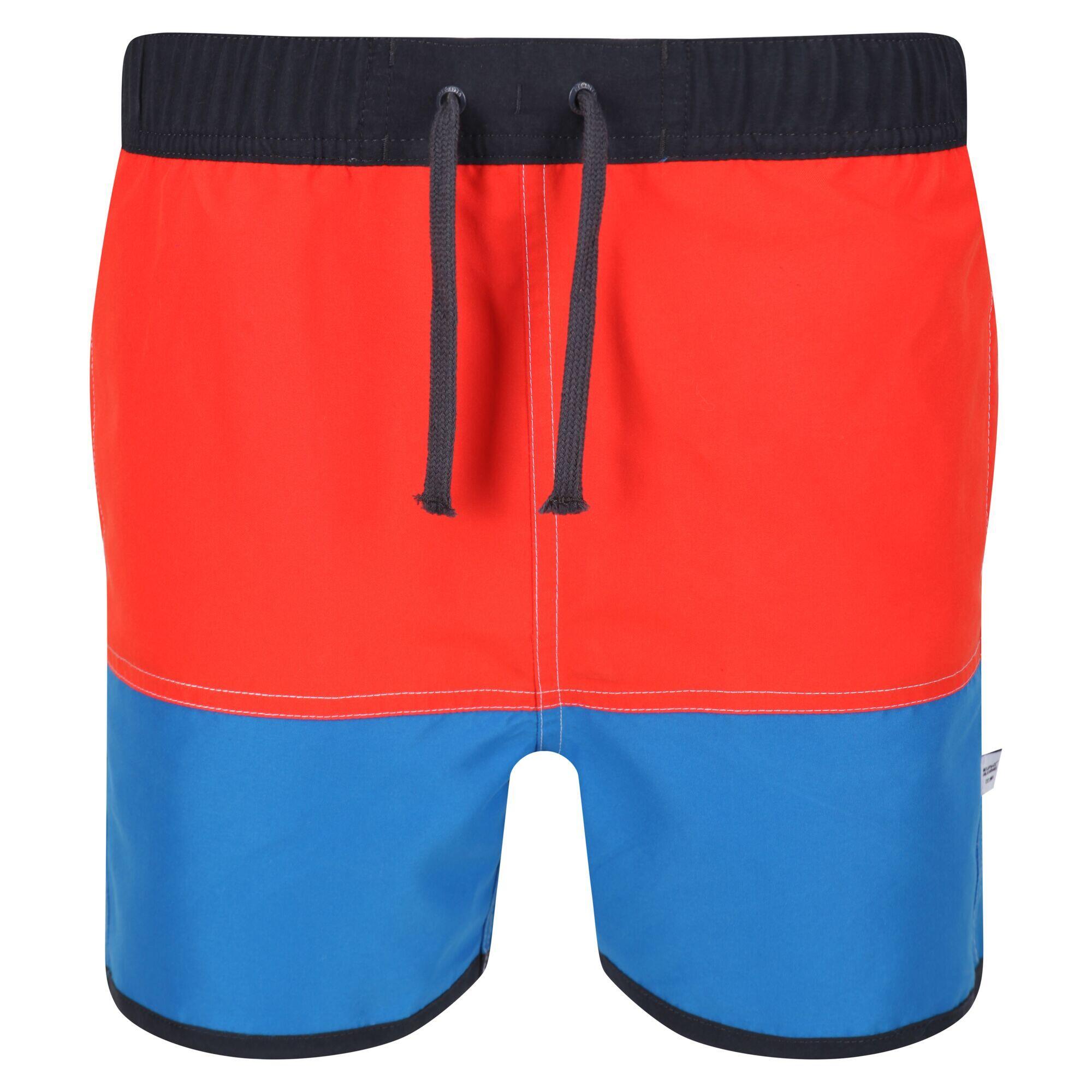 Childrens/Kids Sergio Swim Shorts (Fiery Red/Imperial Blue) 1/5
