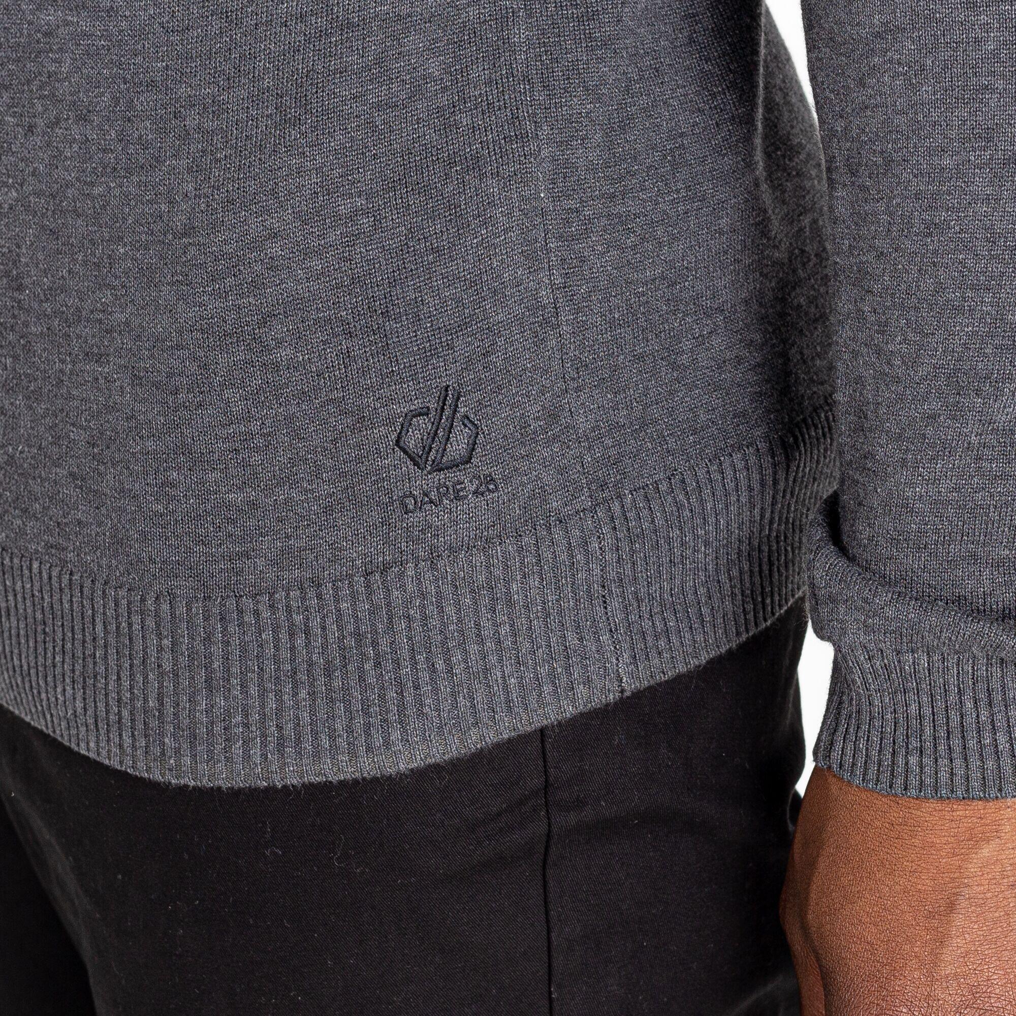 Mens Unite Us Knitted Half Zip Sweatshirt (Charcoal Grey/Black) 3/5