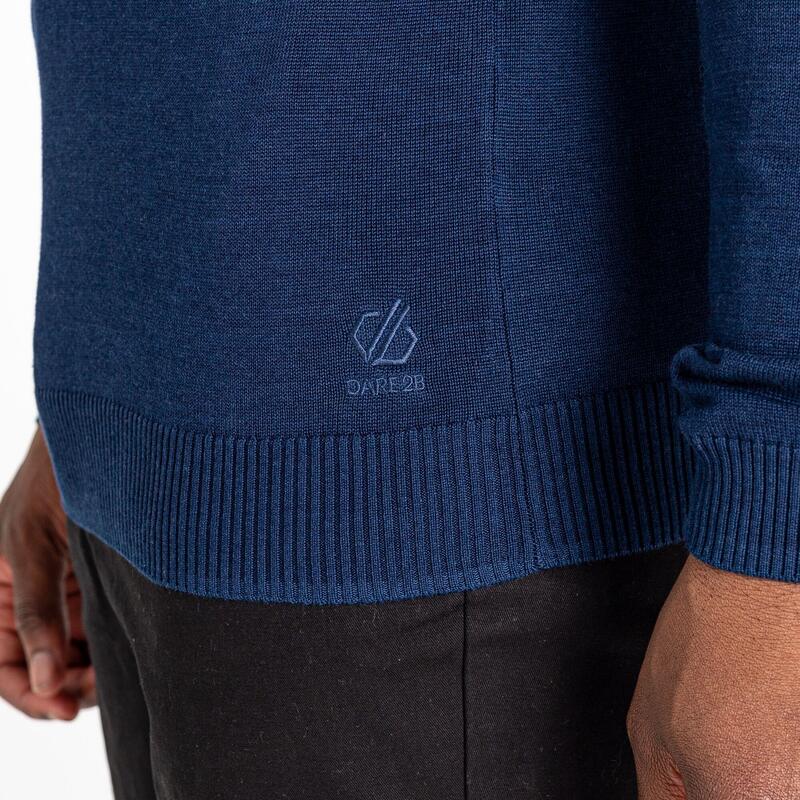 Heren Unite Us Gebreide Half Rits Sweatshirt (Nightfall marine/ebbenhout)