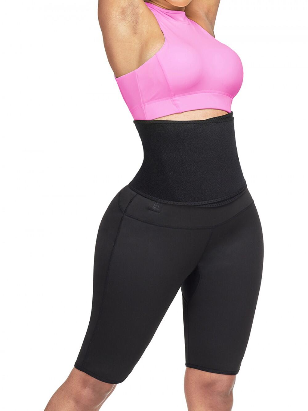 Fitness kalhoty se zabudovaným páskem pro hubnoucí ženy, neopren 4/7
