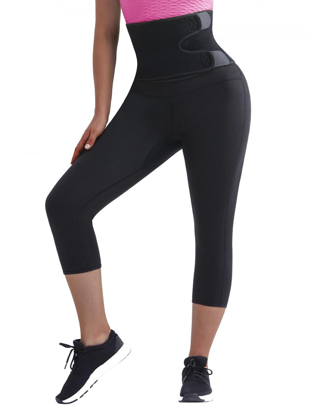Fitness kalhoty se zabudovaným páskem pro hubnoucí ženy, neopren 2/7