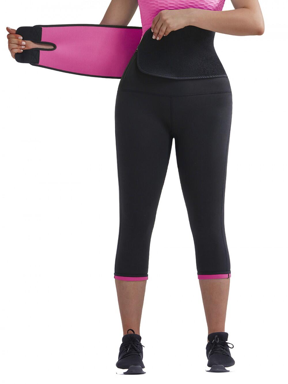 Fitness kalhoty se zabudovaným páskem pro hubnoucí ženy, neopren 3/7