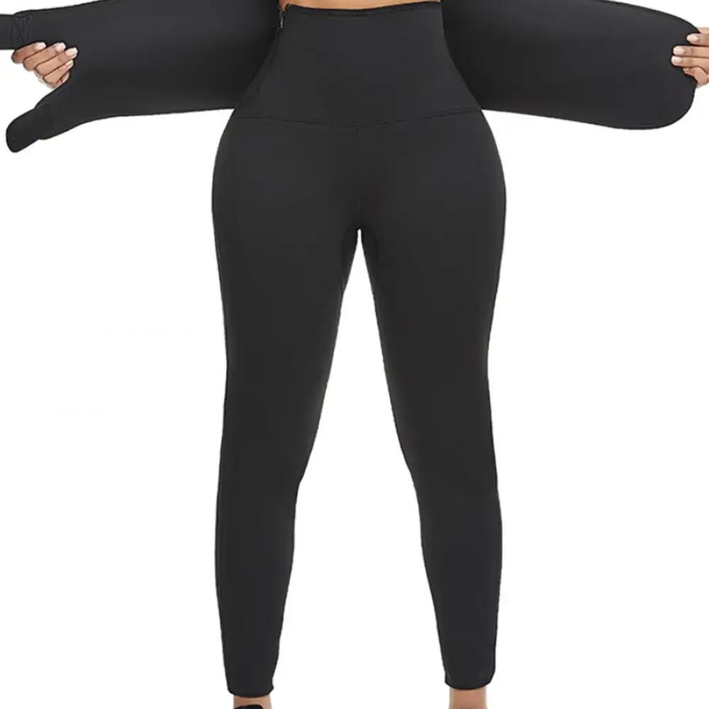 Дълги панталони с вграден колан за жени, SlimBody, Черни