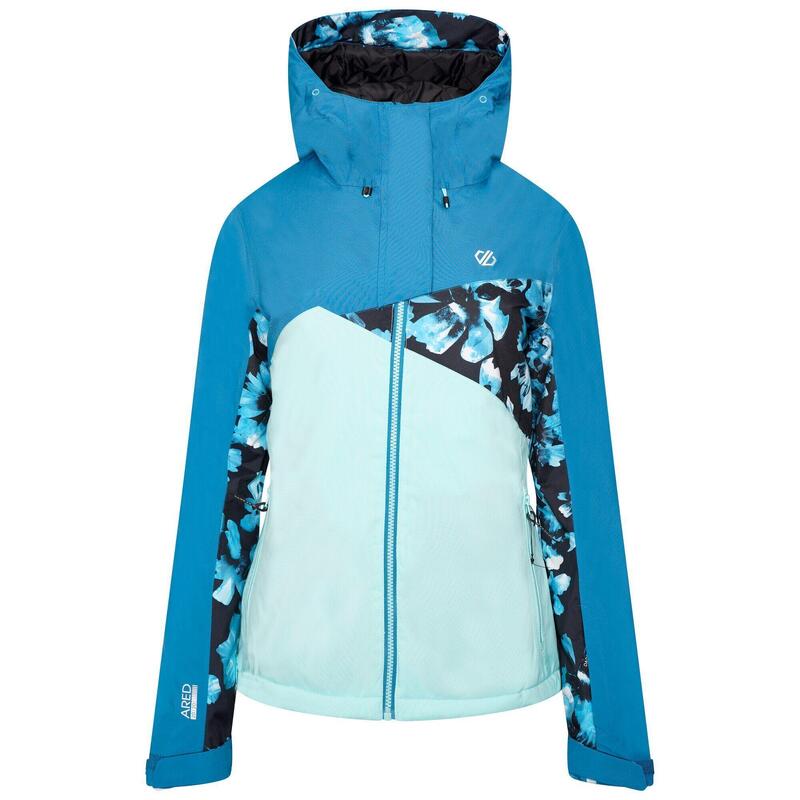 Chaqueta de Esquí Determined Flores para Mujer Azul Metilo Oscuro, Negro