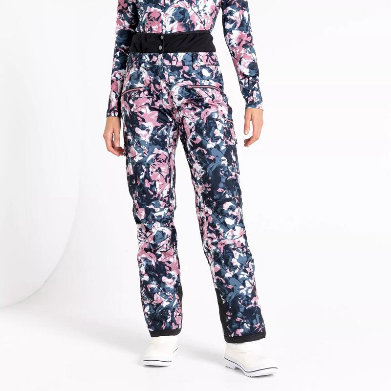 Pantalones de Esquí Liberty II de Impermeable Diseño Floral para Mujer Rosa