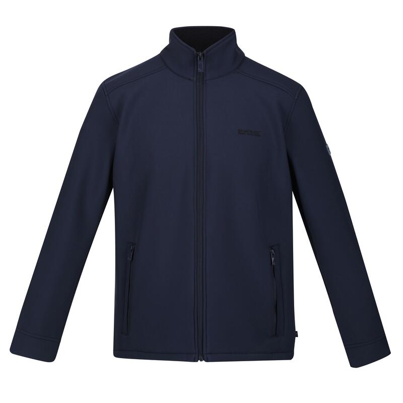 Chaqueta Softshell Caelum para Hombre Marino, Negro Jaspeada