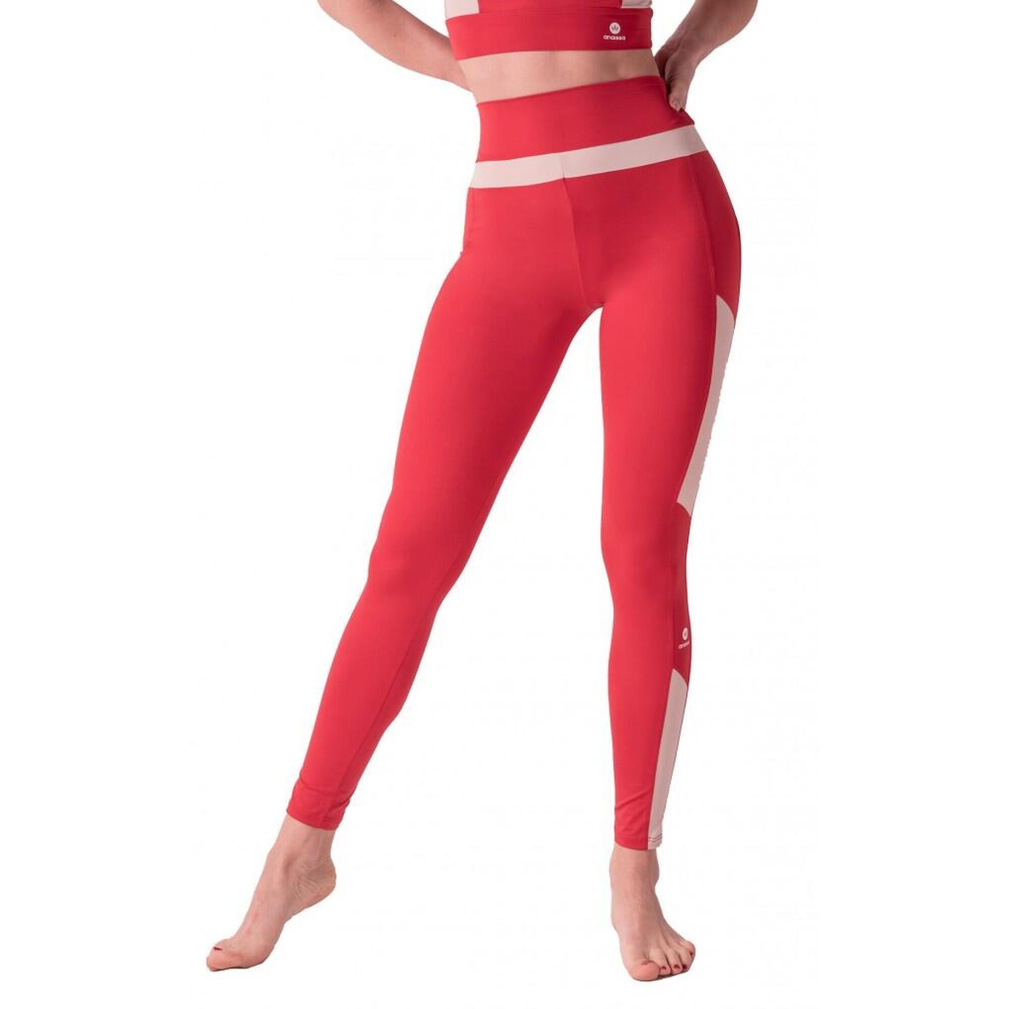 Anaissa - Legging Femme Fitness Taille Haute Sabela - Legging - Marron|rouge - 40 M - Decathlon
