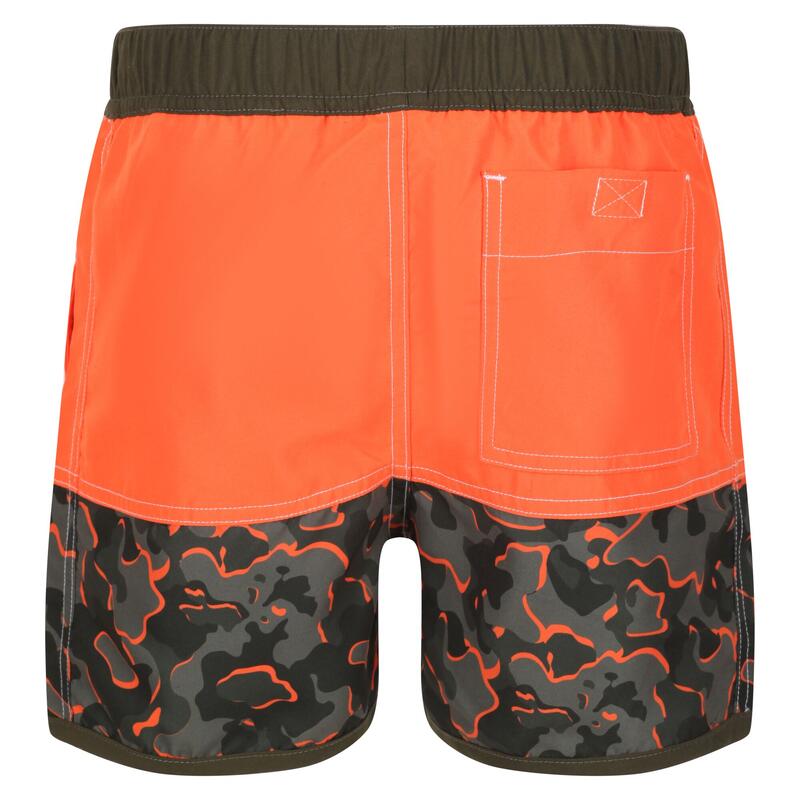 Short de bain SERGIO Enfant (Orange vif / Vert kaki sombre)