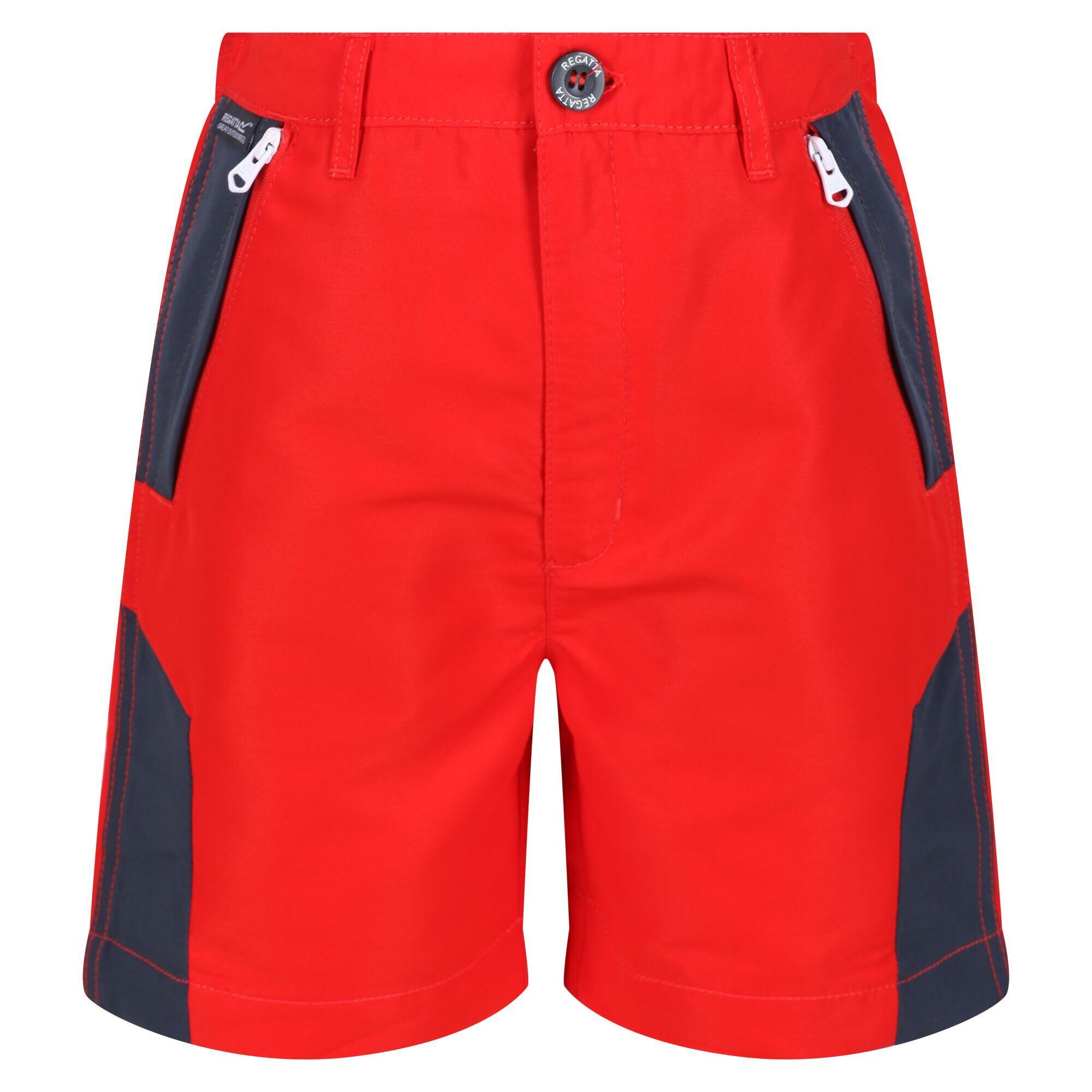 Childrens/Kids Sorcer II Mountain Shorts (Fiery Red/India Grey) 1/5