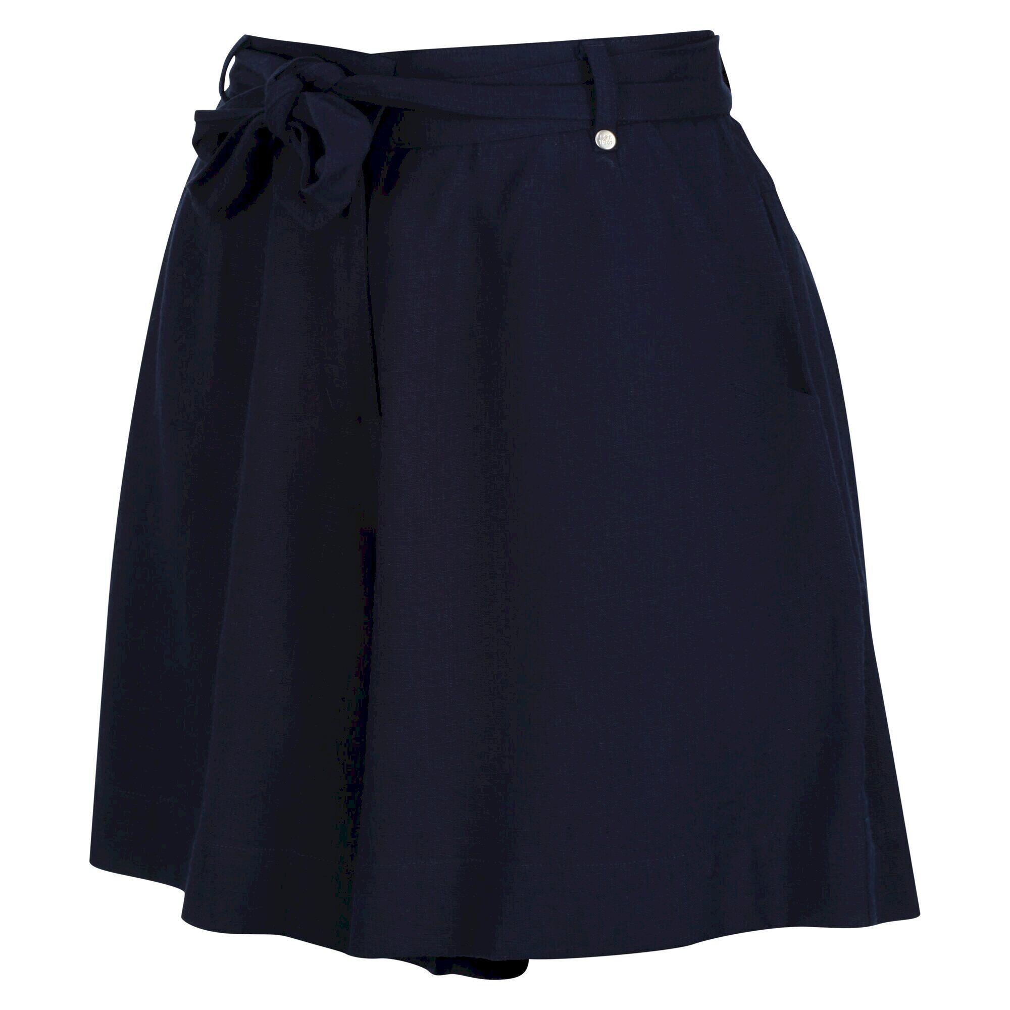 Womens/Ladies Sabela Paper Bag Shorts (Navy) 4/5