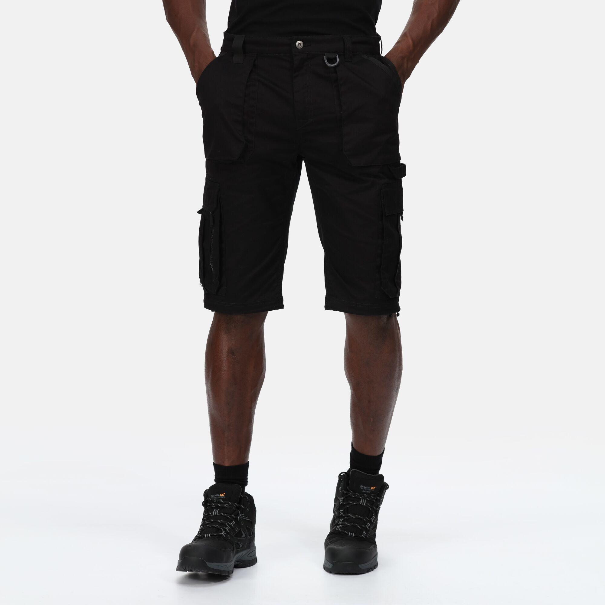 Mens Pro Utility Cargo Shorts (Black) 3/5