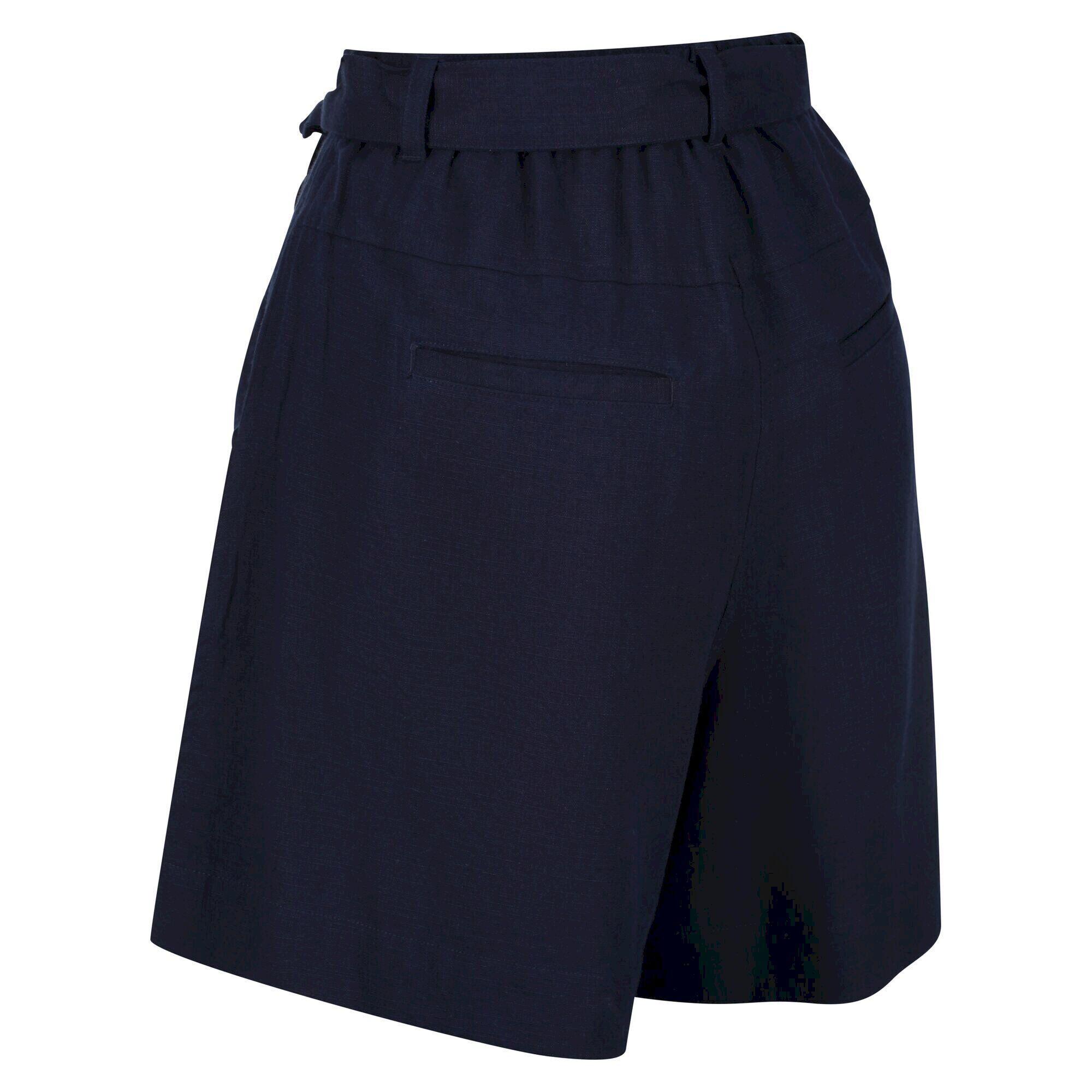 Womens/Ladies Sabela Paper Bag Shorts (Navy) 3/5