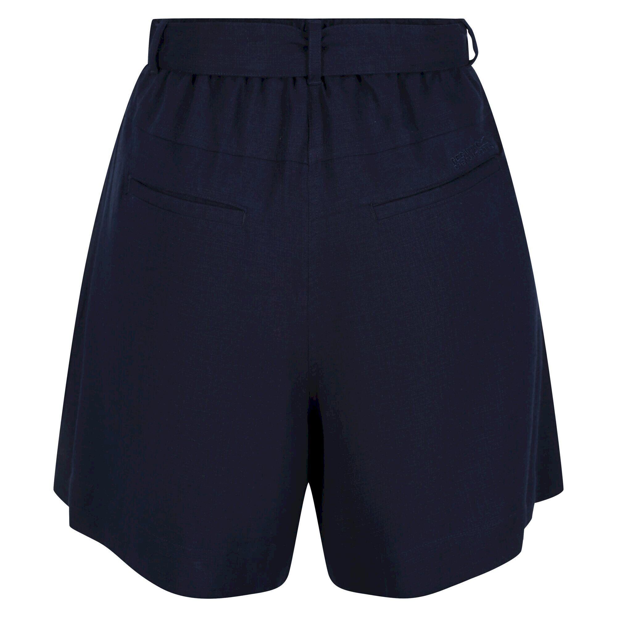 Womens/Ladies Sabela Paper Bag Shorts (Navy) 2/5