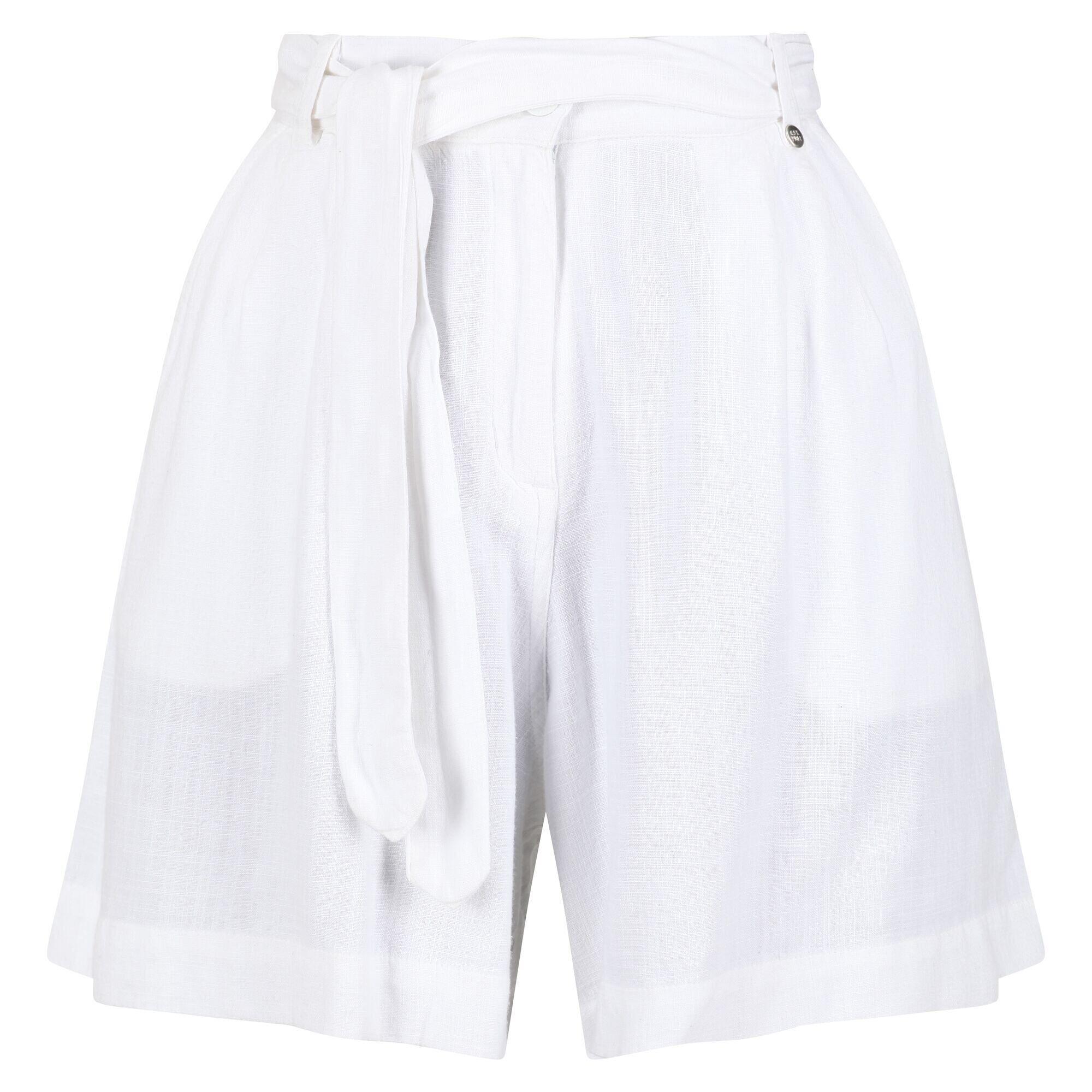 Womens/Ladies Sabela Paper Bag Shorts (White) 1/5