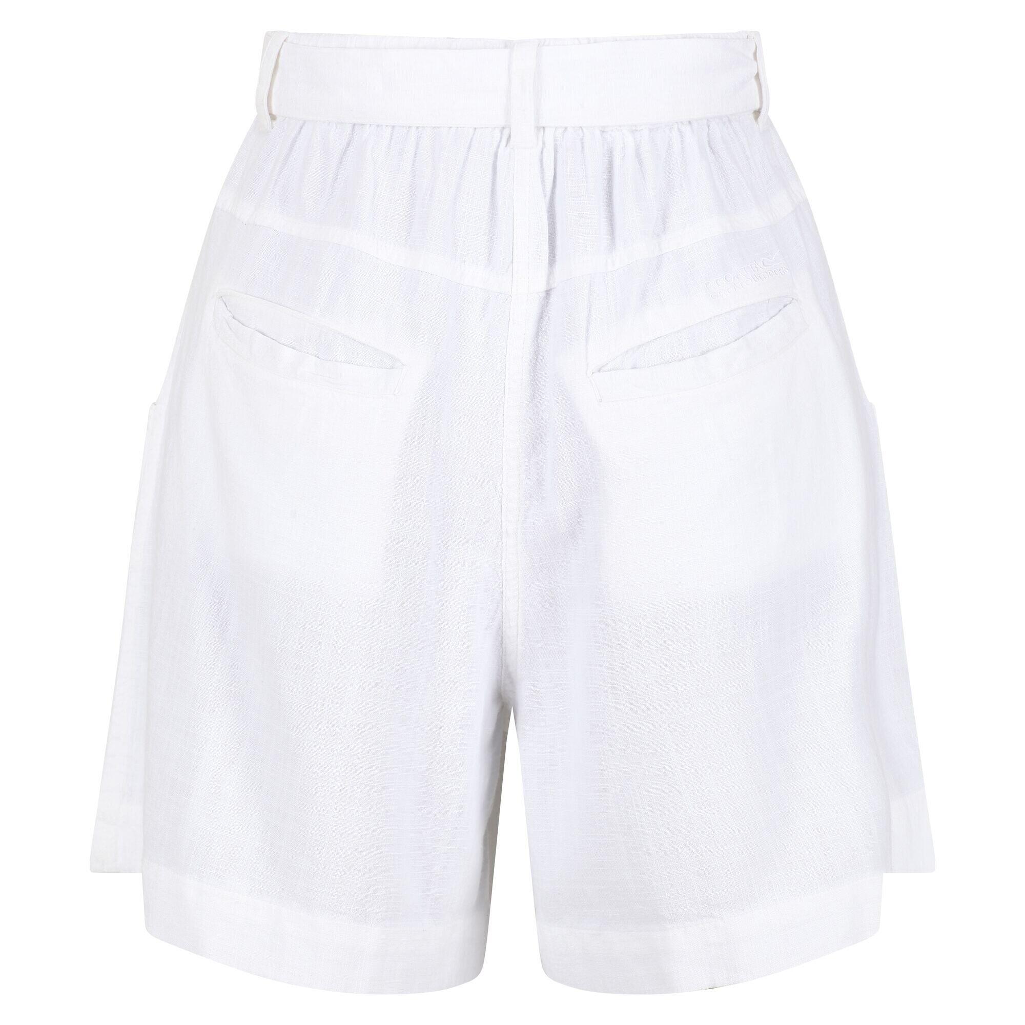 Womens/Ladies Sabela Paper Bag Shorts (White) 2/5