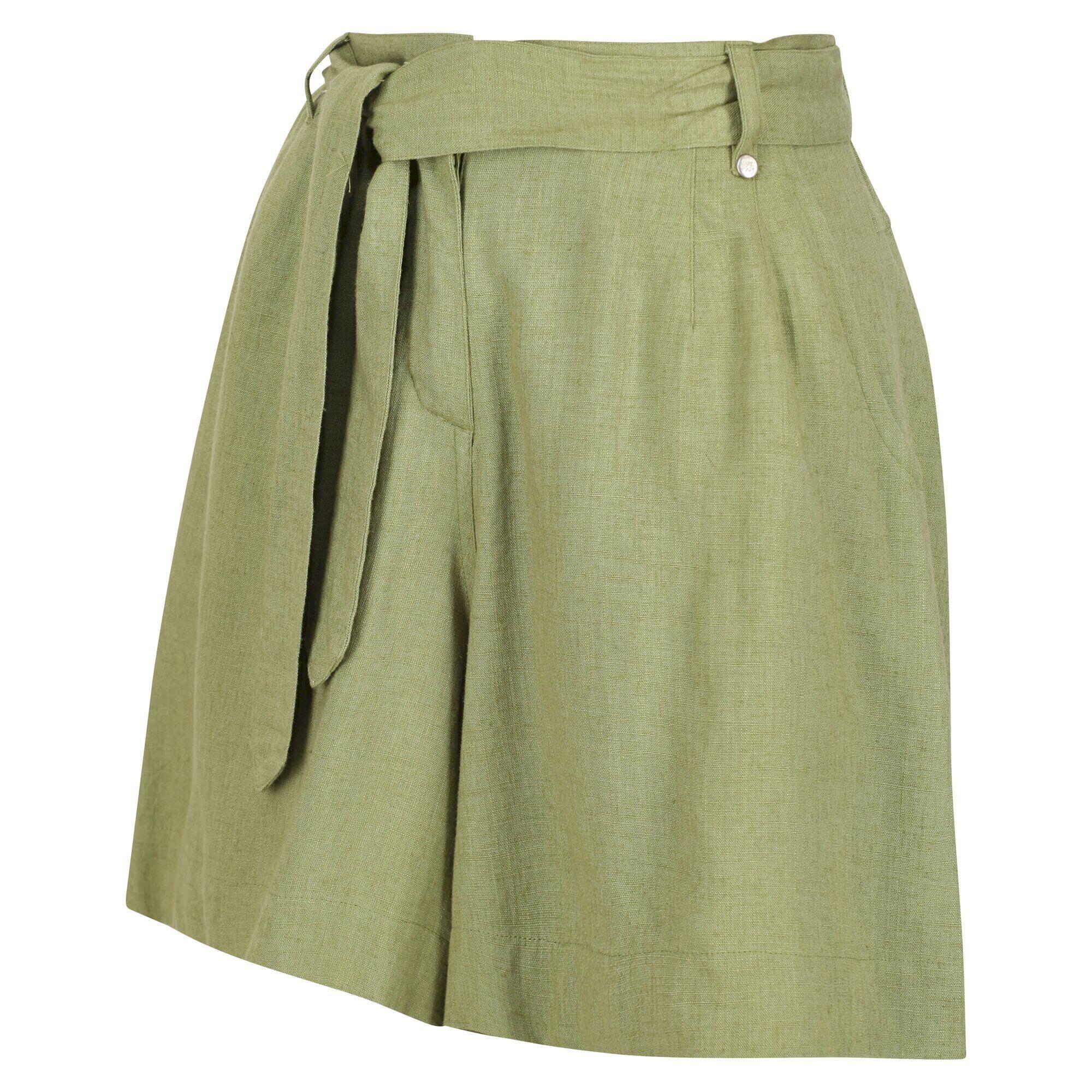 Womens/Ladies Sabela Paper Bag Shorts (Green Fields) 4/5