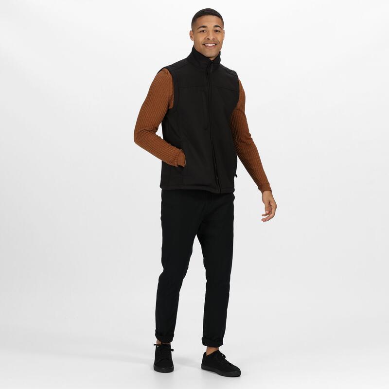 Chaleco Flux Softshell Repelente al Agua y al Viento para Hombre Negro