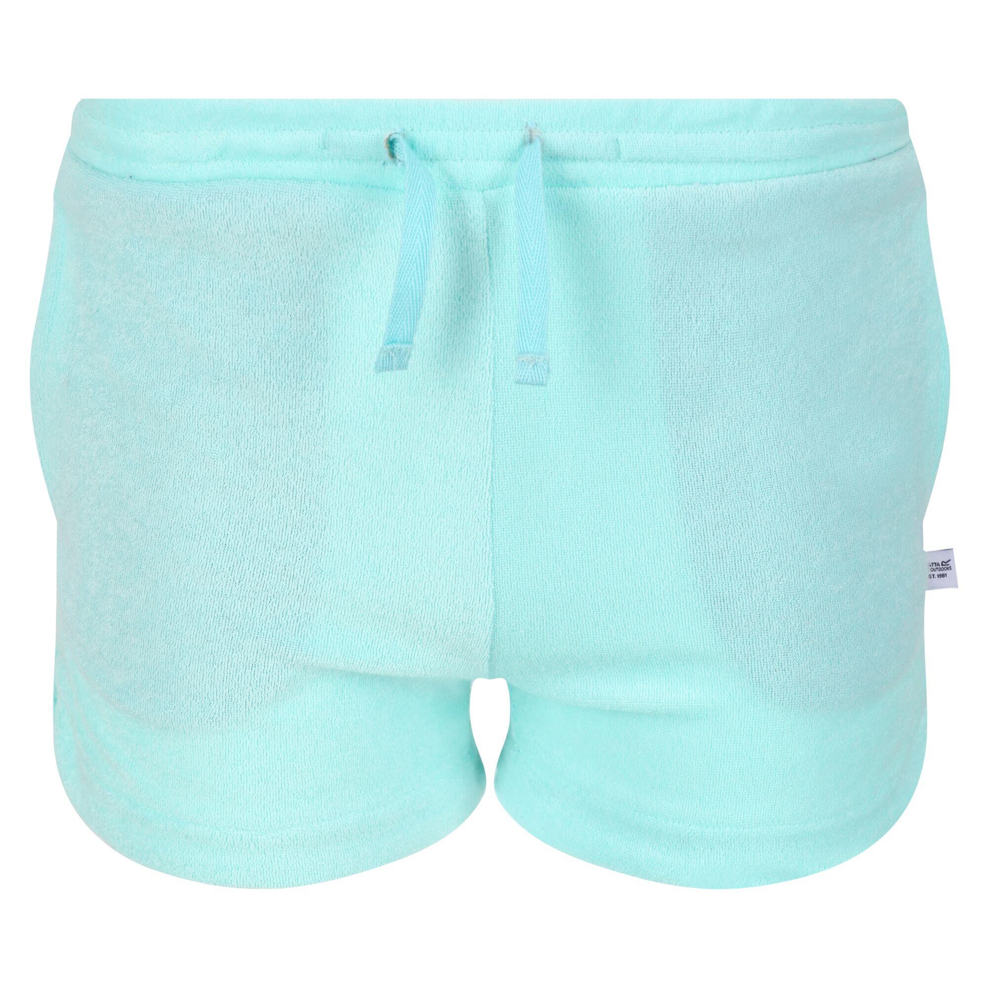 Girls Dayana Towelling Casual Shorts (Aruba Blue) 1/5
