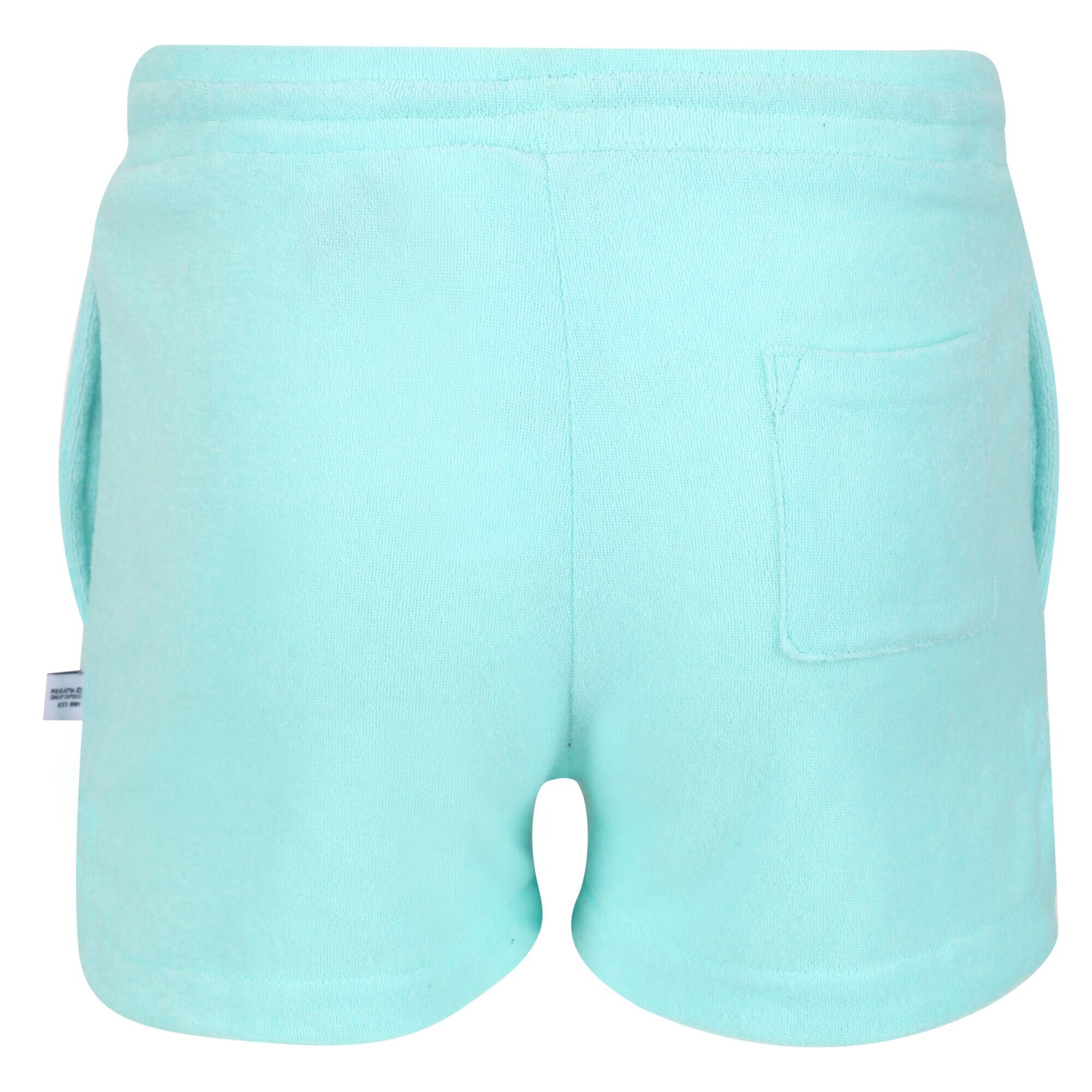 Girls Dayana Towelling Casual Shorts (Aruba Blue) 2/5