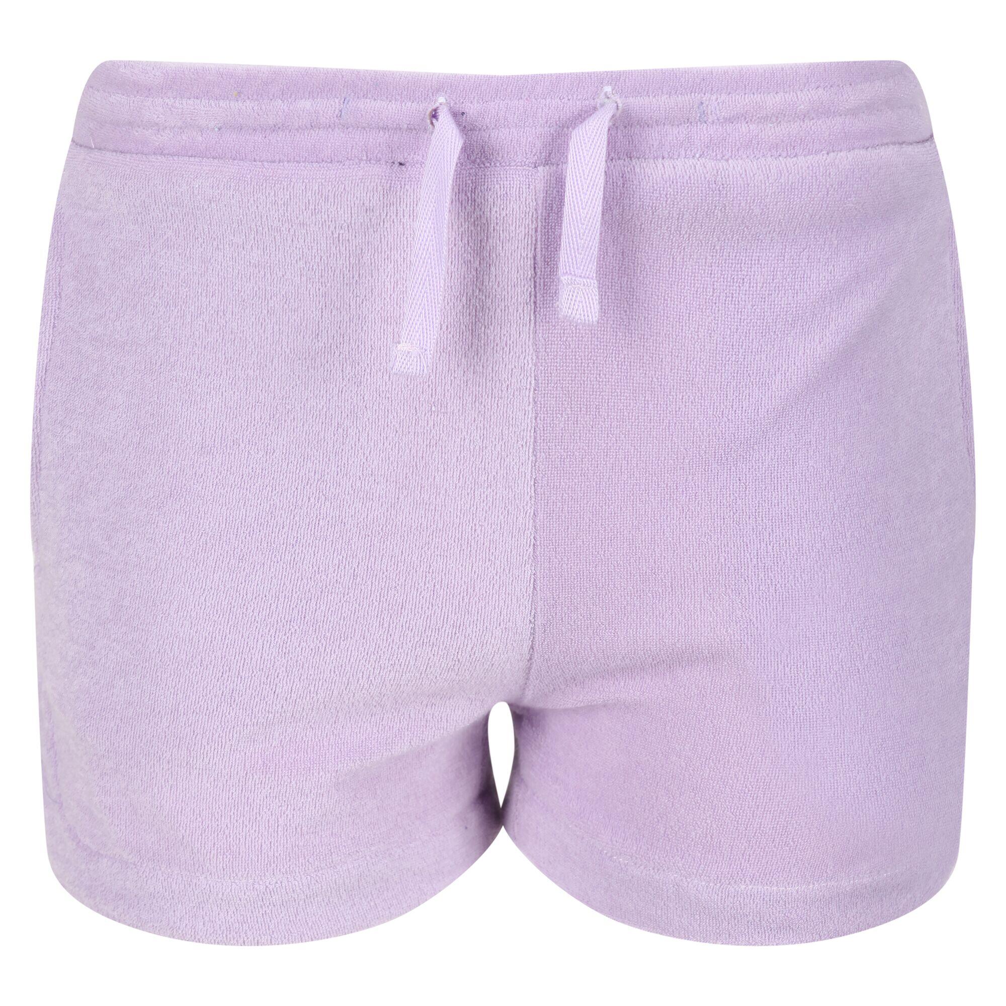 Girls Dayana Towelling Casual Shorts (Pastel Lilac) 1/5