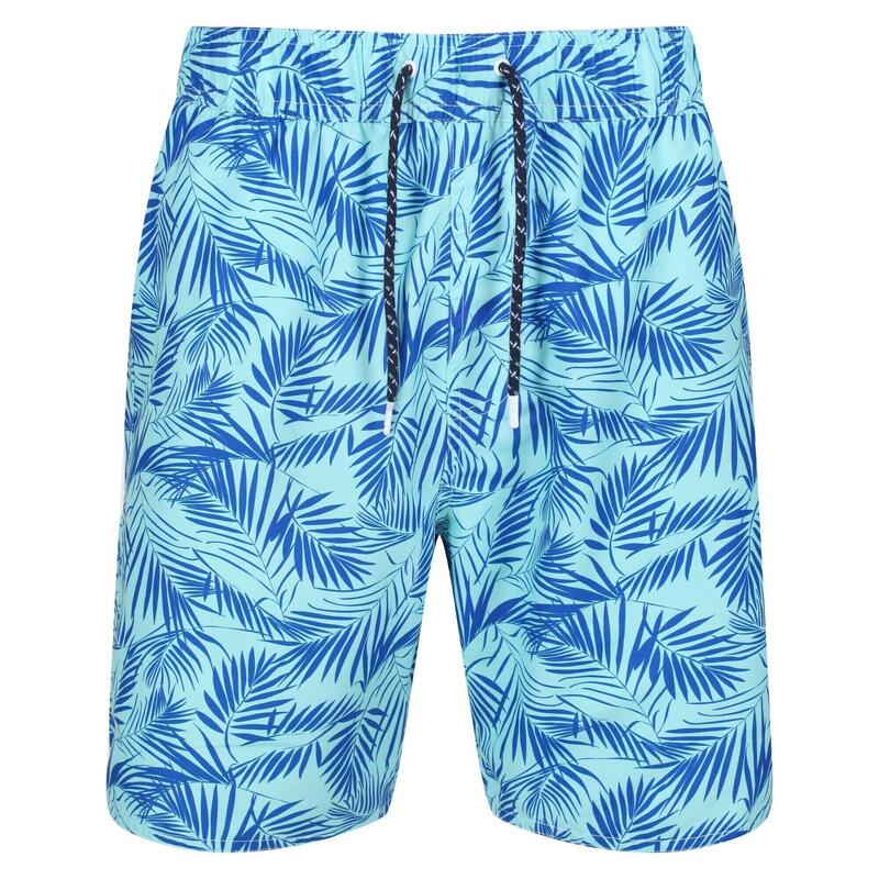 Bermudas Hamza Estampado de Palmeras para Hombre Verde Ópalo