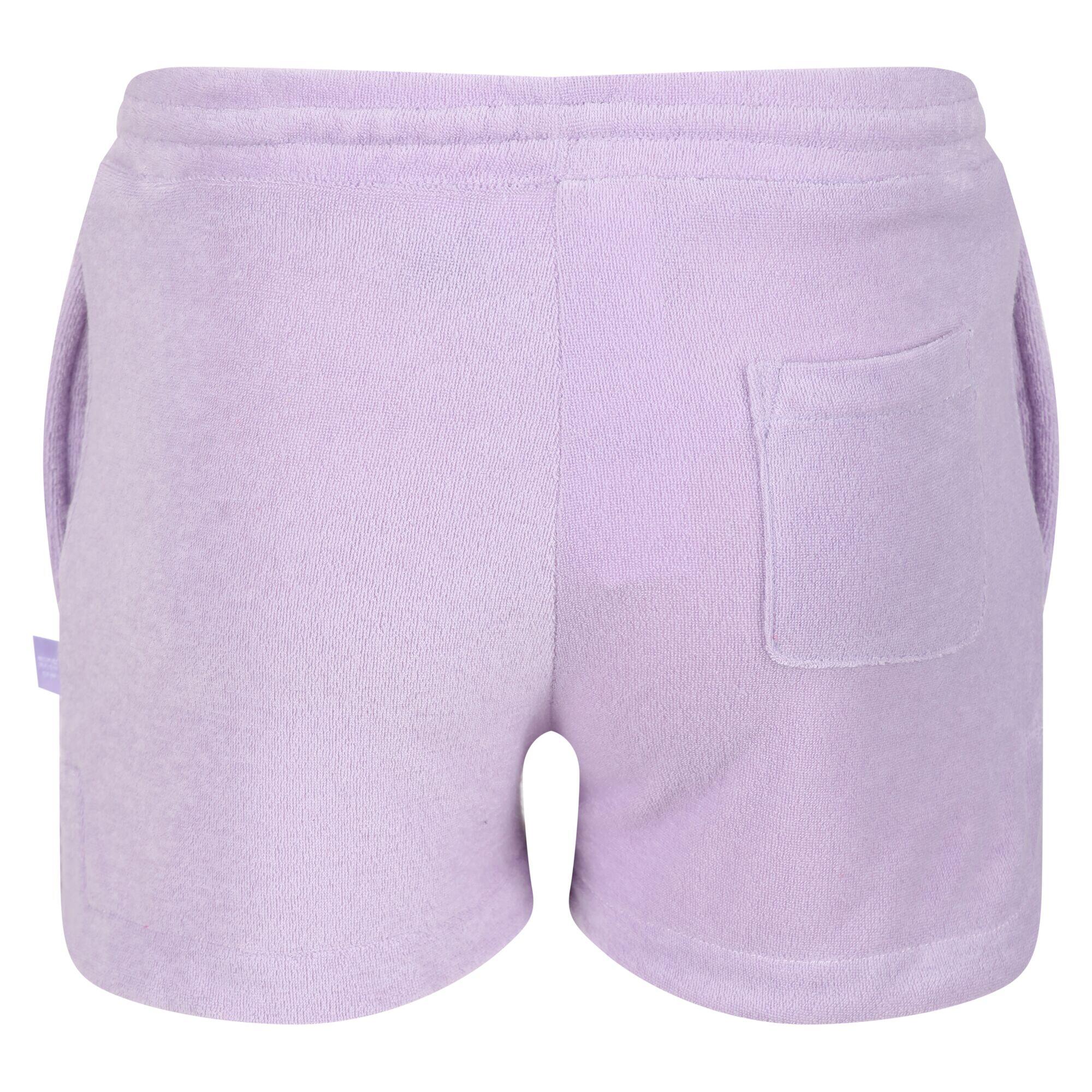 Girls Dayana Towelling Casual Shorts (Pastel Lilac) 2/5