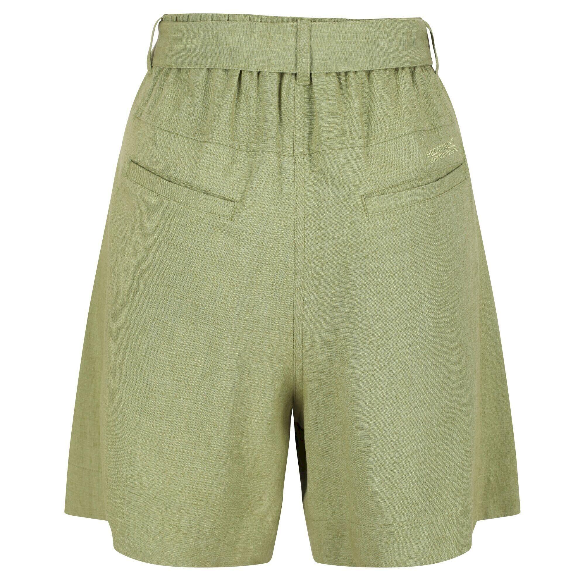 Womens/Ladies Sabela Paper Bag Shorts (Green Fields) 2/5