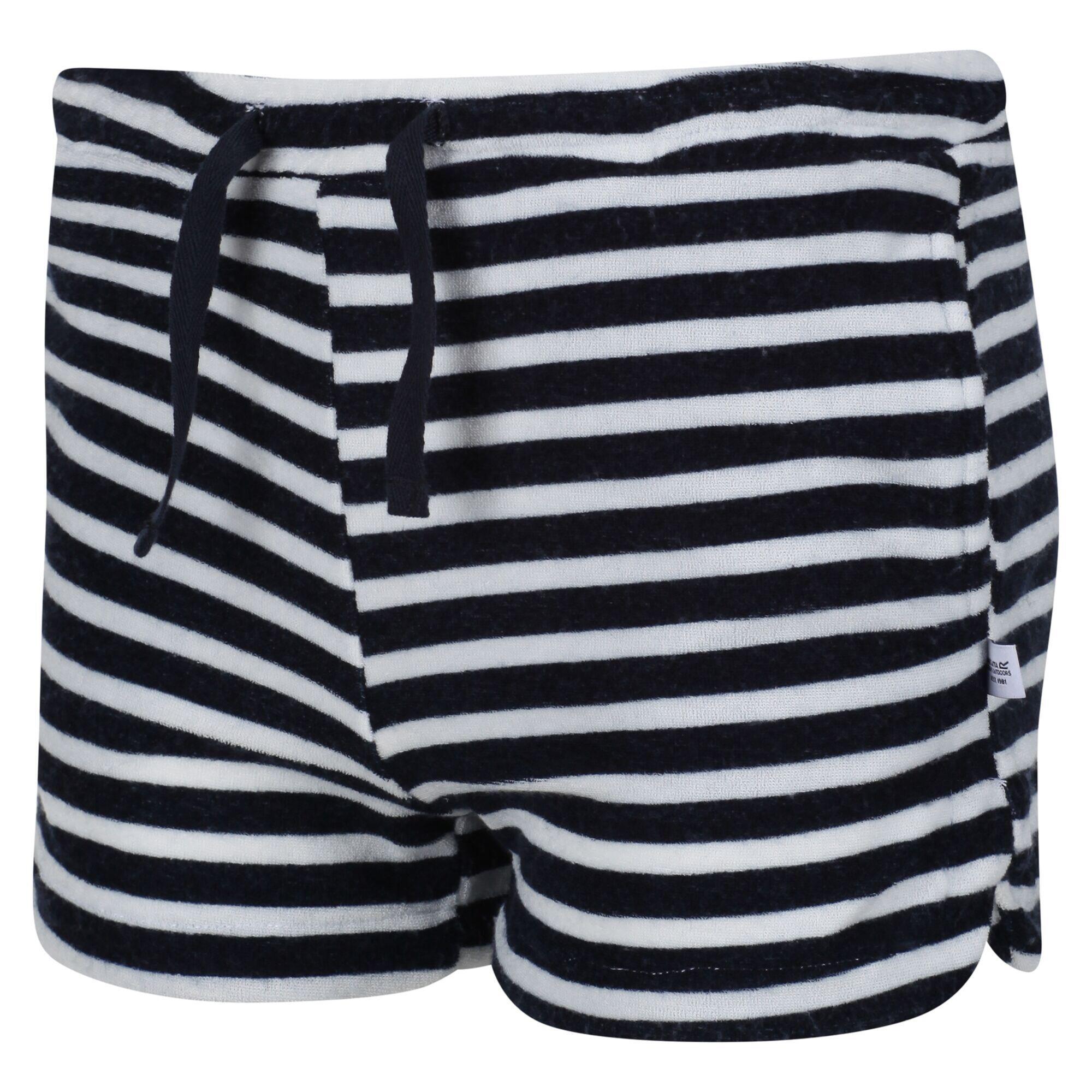 Childrens/Kids Dayana Towelling Stripe Casual Shorts (Navy/White) 4/5