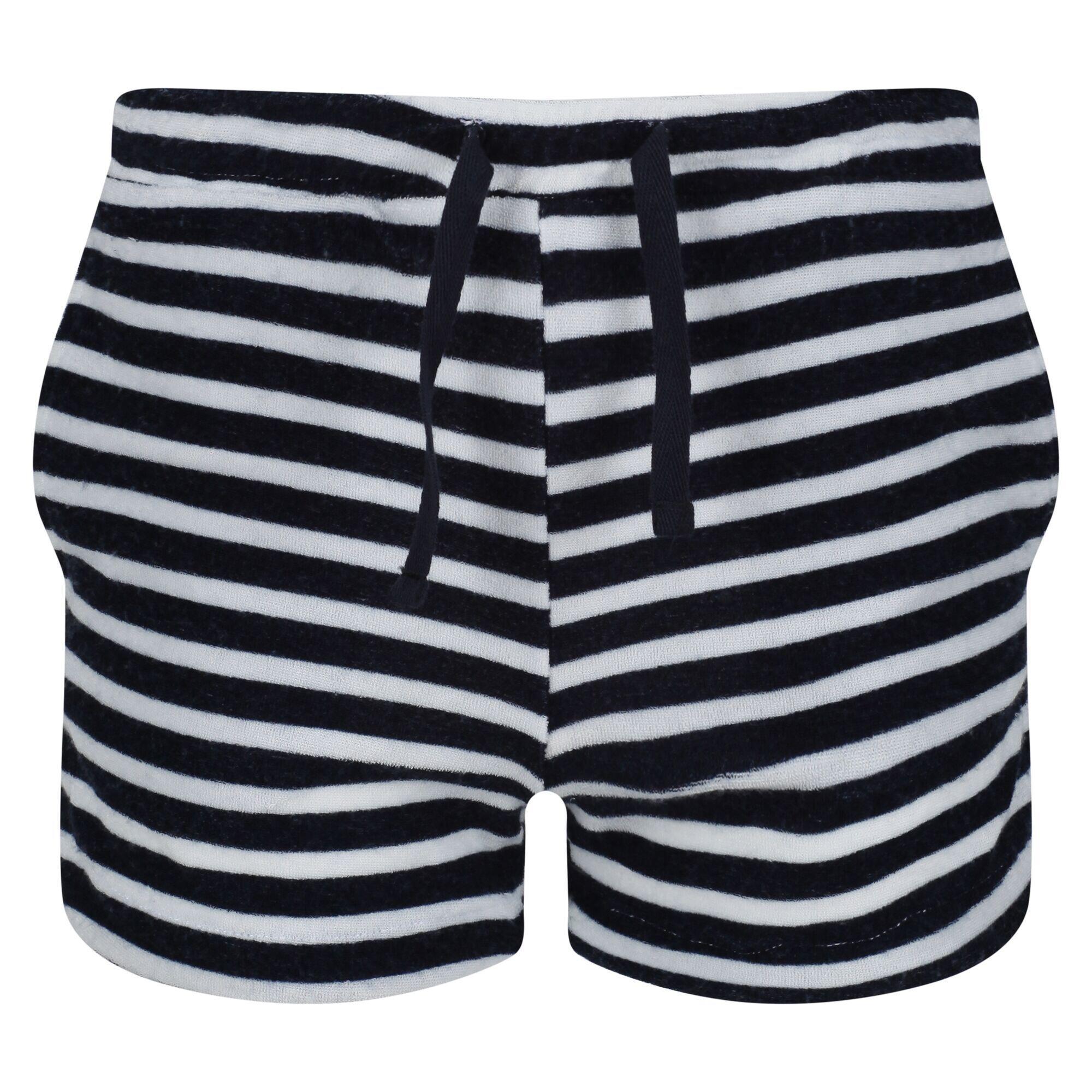 Childrens/Kids Dayana Towelling Stripe Casual Shorts (Navy/White) 1/5