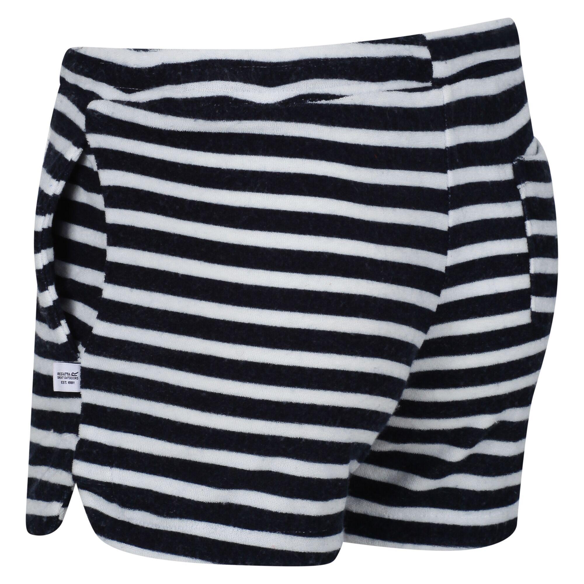 Childrens/Kids Dayana Towelling Stripe Casual Shorts (Navy/White) 3/5