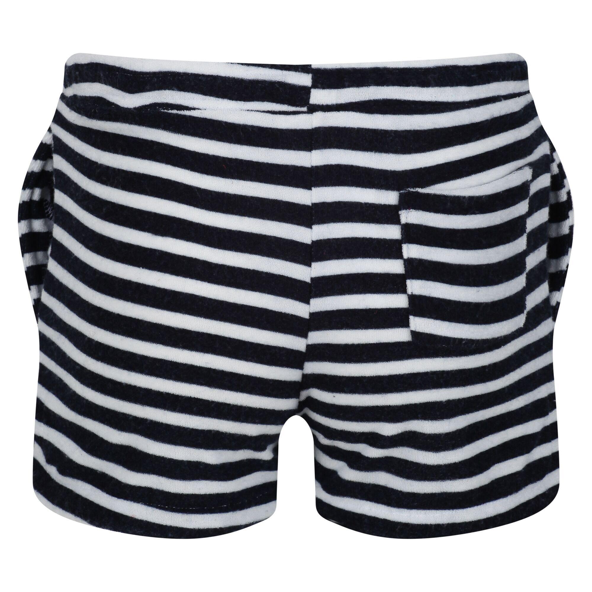 Childrens/Kids Dayana Towelling Stripe Casual Shorts (Navy/White) 2/5