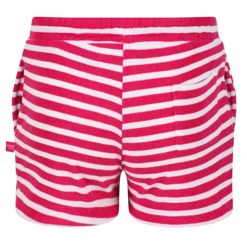 Childrens/Kids Dayana Towelling Stripe Casual Shorts (Roze Fusion/Wit)