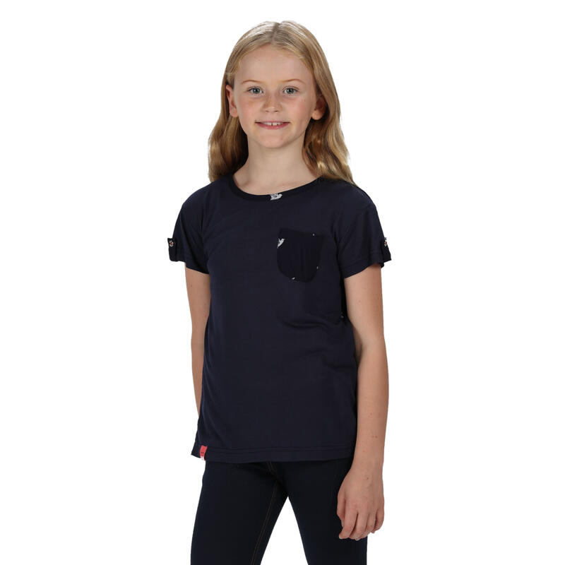 Camiseta Chara Niñas Marino, Blanco