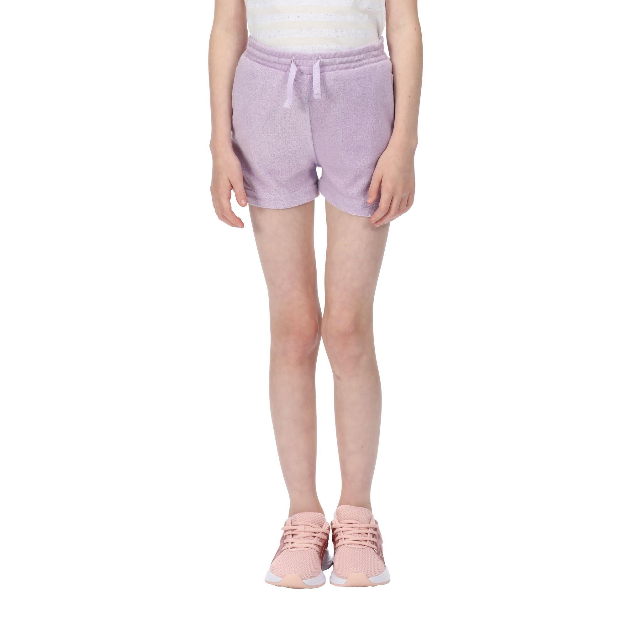 Girls Dayana Towelling Casual Shorts (Pastel Lilac) 4/5