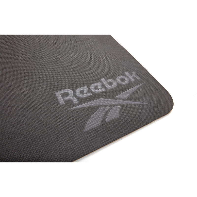 Reebok Yogamatte, 6mm, doppelseitig, Schwarz/Grau