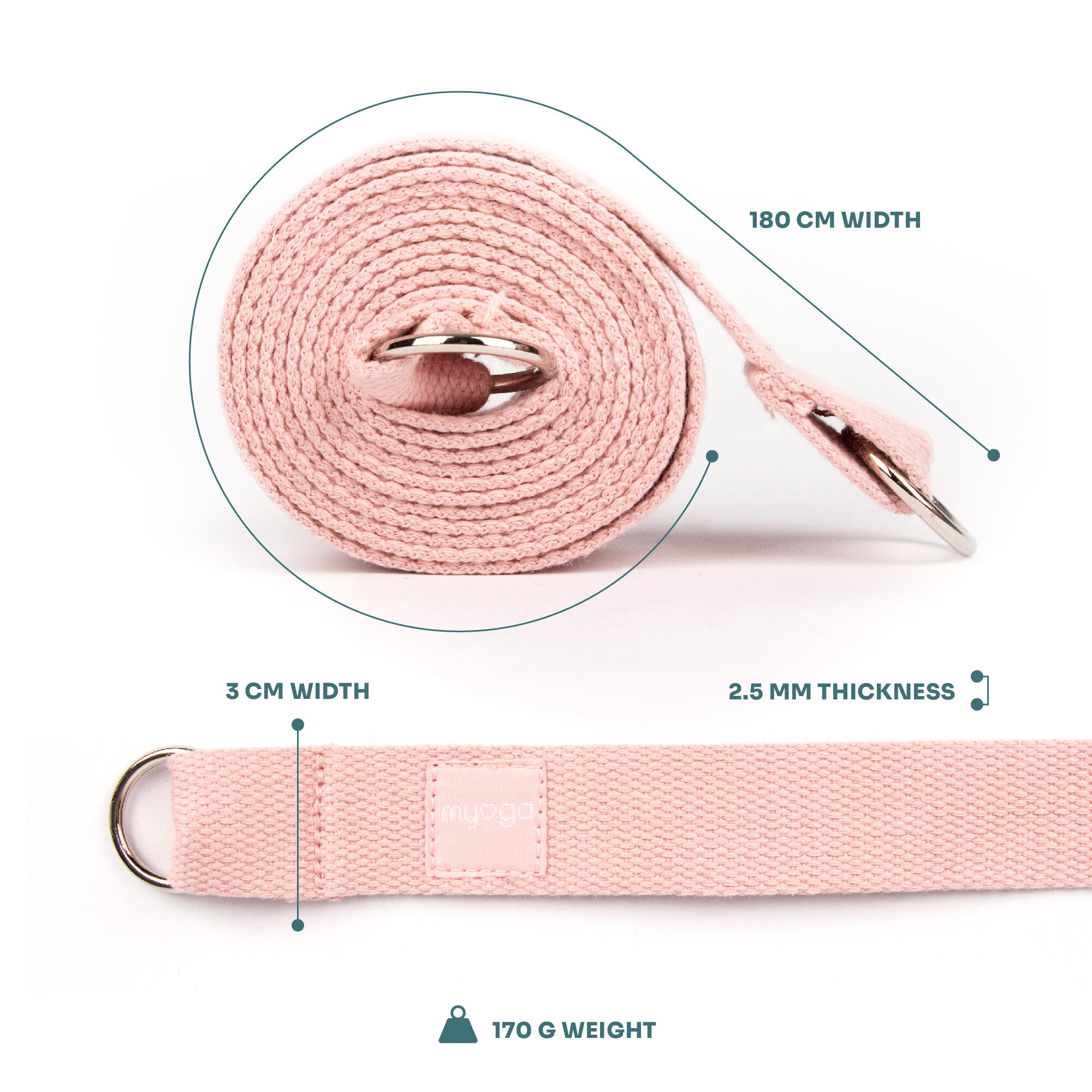 Myga 2 In 1 Yoga Belt & Sling - Dusty Pink 6/8