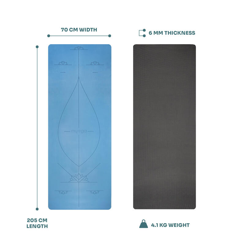 Saltea de yoga Myga - cauciuc XL Alignment 6mm