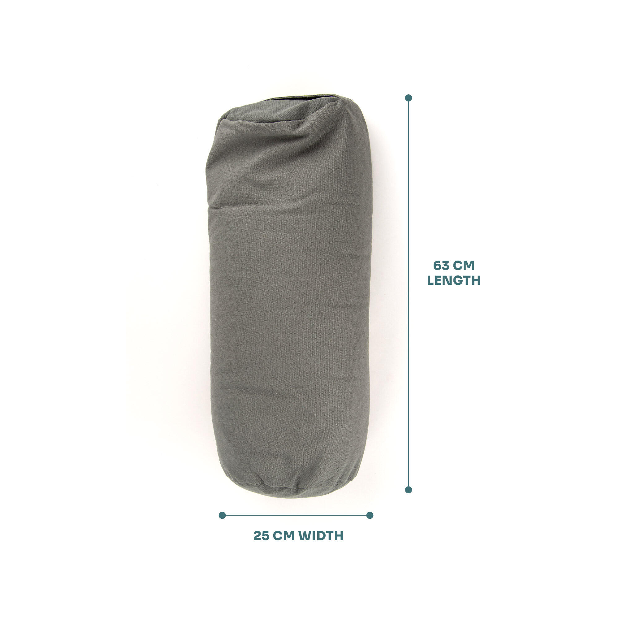 Myga Buckwheat Support Bolster Pillow - Grey 6/8