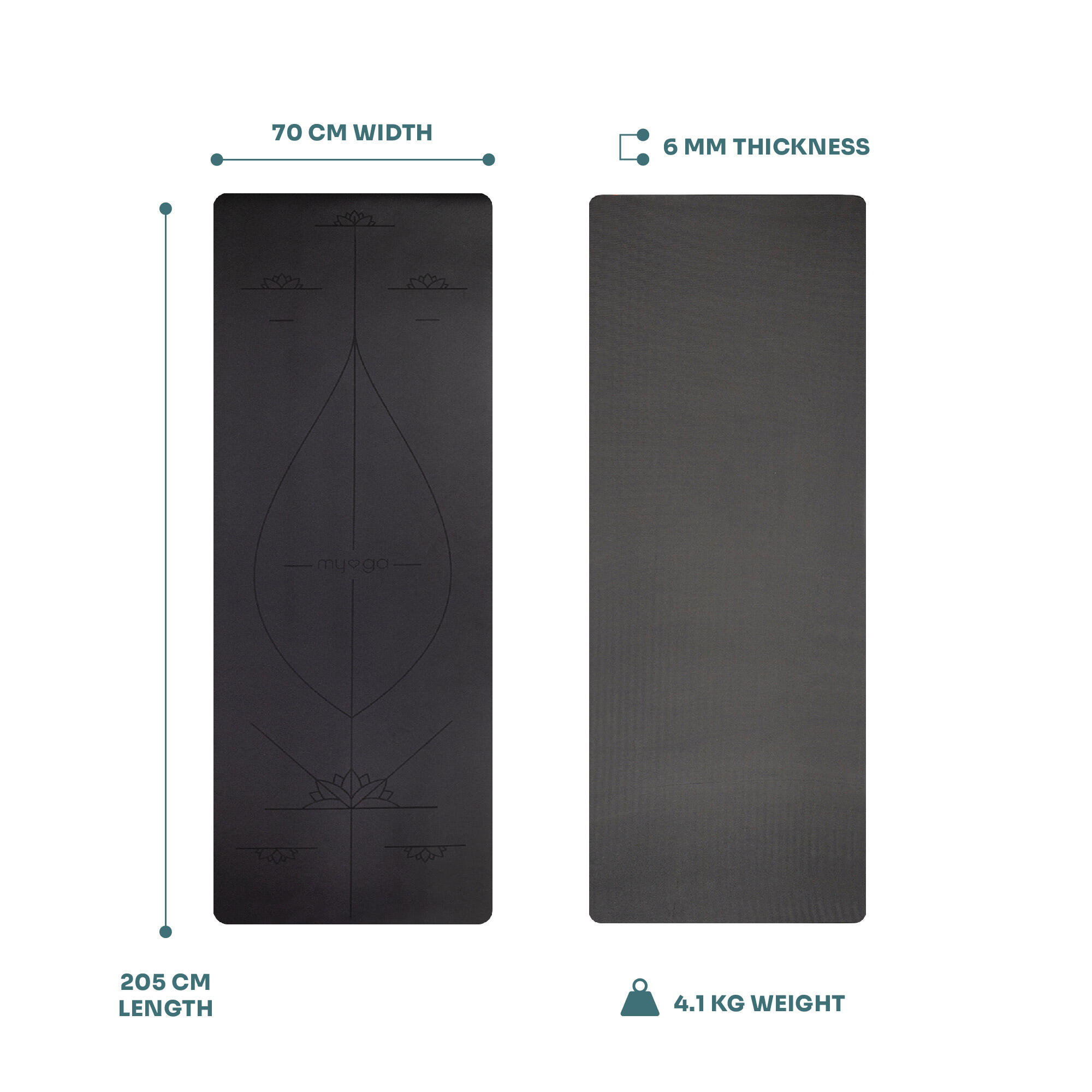 Tapis de yoga extra large - Noir 5/7