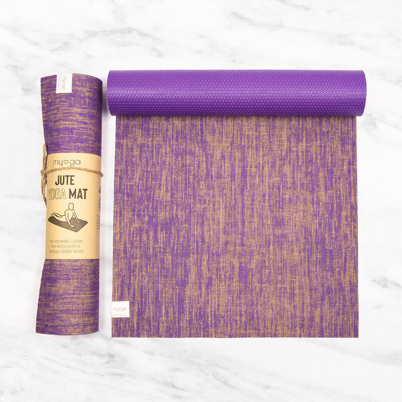 Saltea de yoga Myga din iută 5 mm - Violet