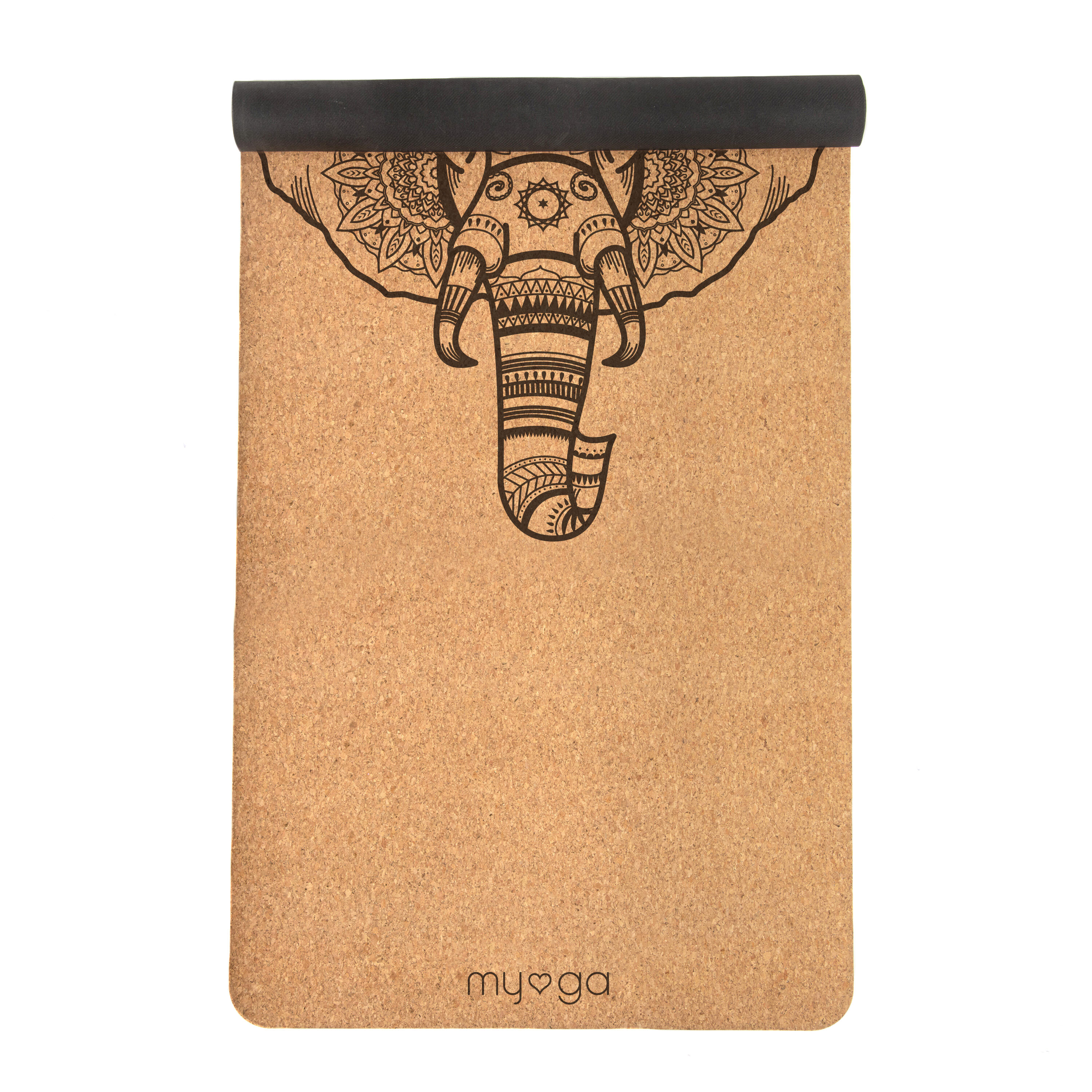 Myga - Tapis De Yoga En Liège Extra Large - Éléphant - Tapis De Yoga - Marron - 205 Cm - Decathlon