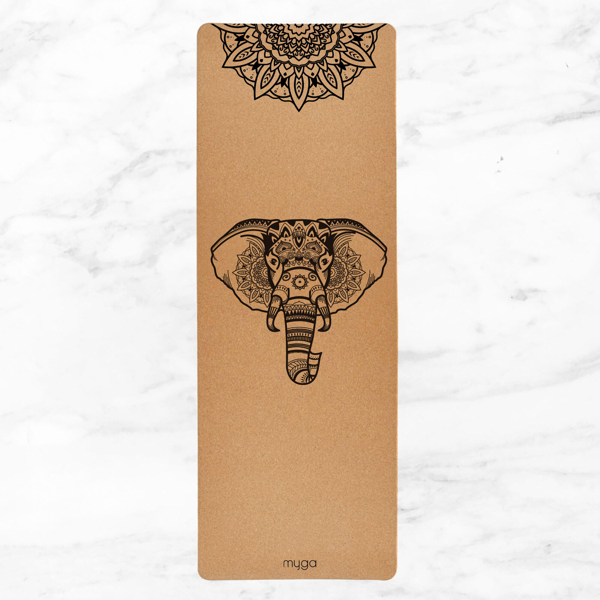 Extra große Kork-Yogamatte - Elefant 2/7