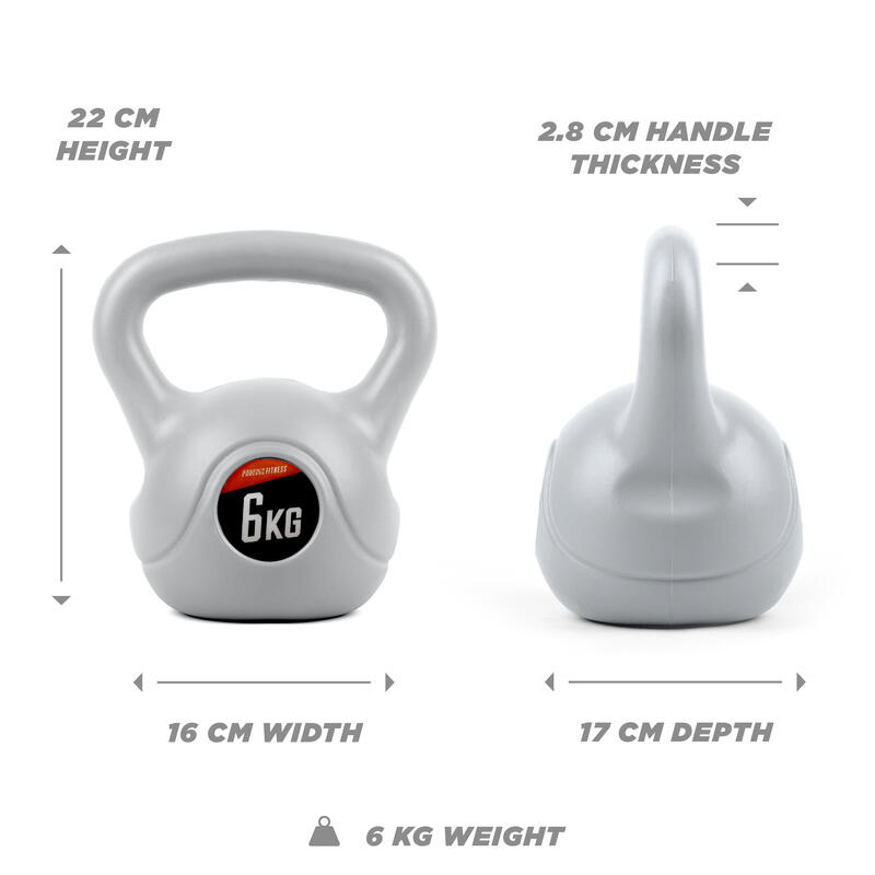 Kettlebell din vinil Phoenix Fitness, 6 kg, prindere lata