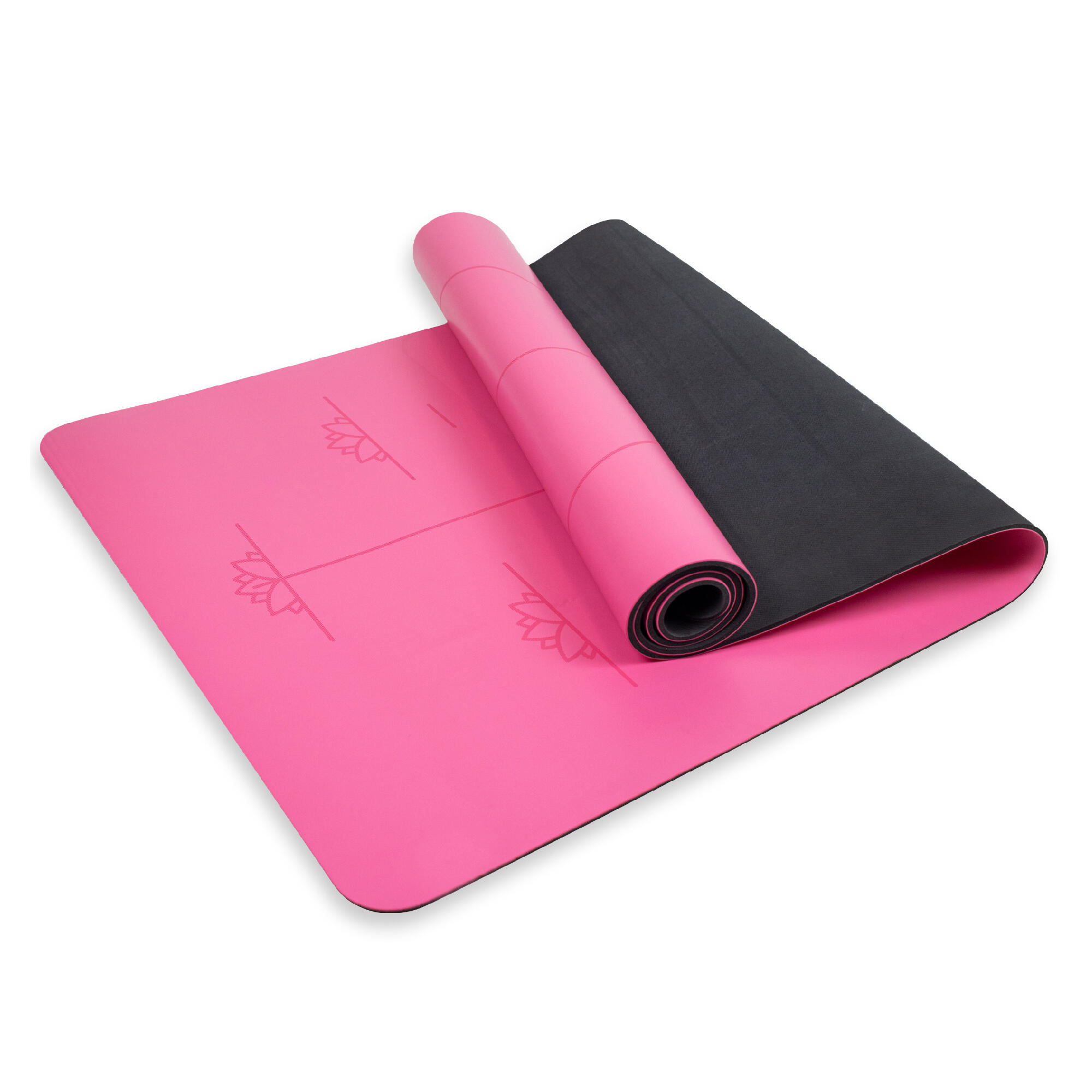 Myga Extra Large Pink Alignment Yoga Mat 1/8