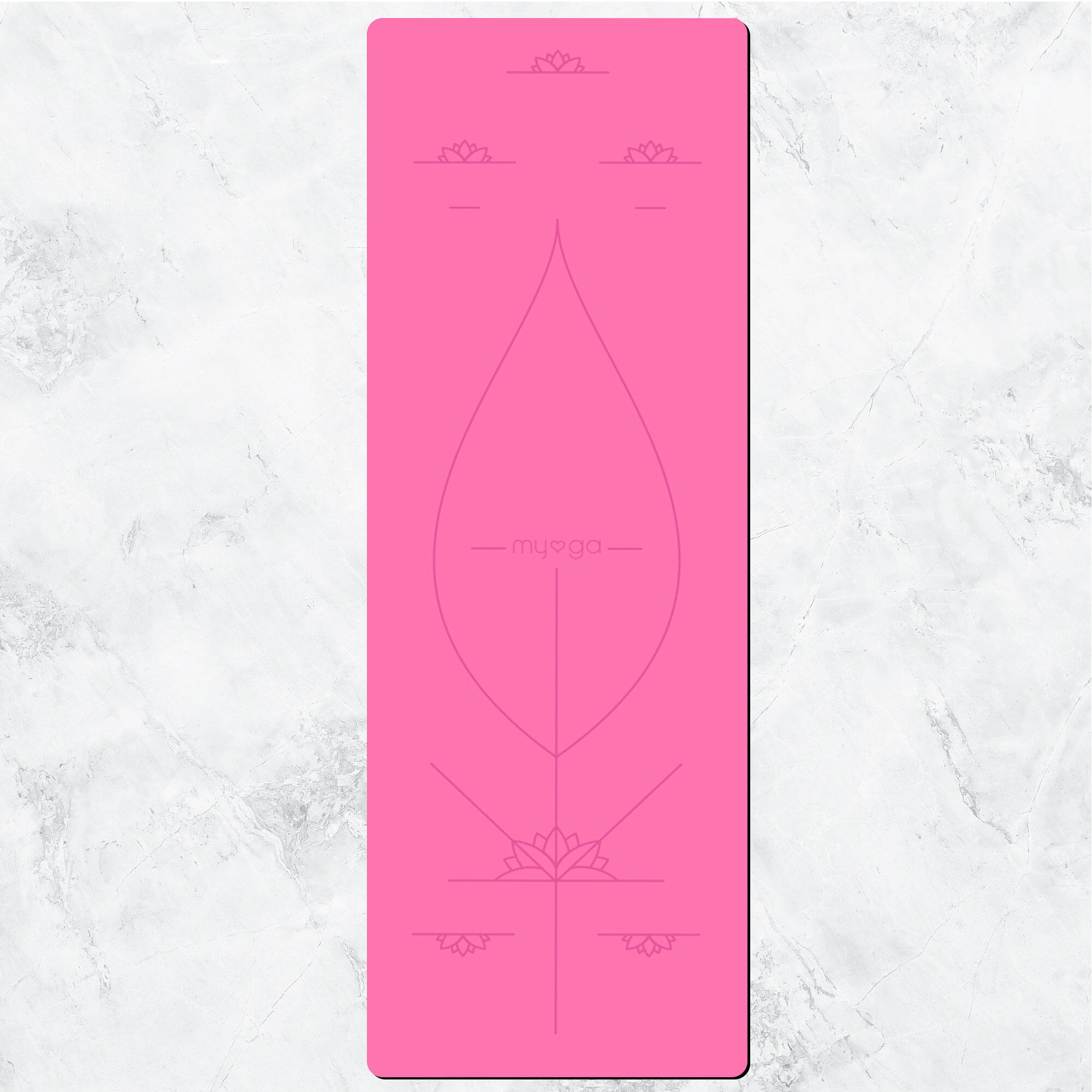 Myga Extra Large Pink Alignment Yoga Mat 3/8
