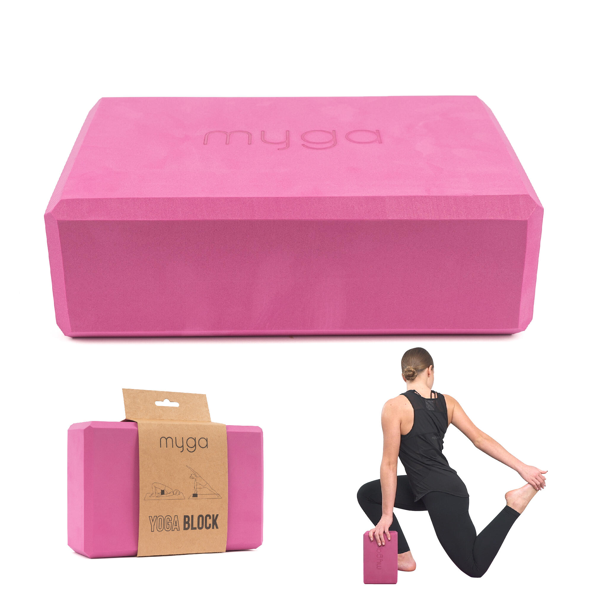MYGA Myga Yoga Foam Block - růžový