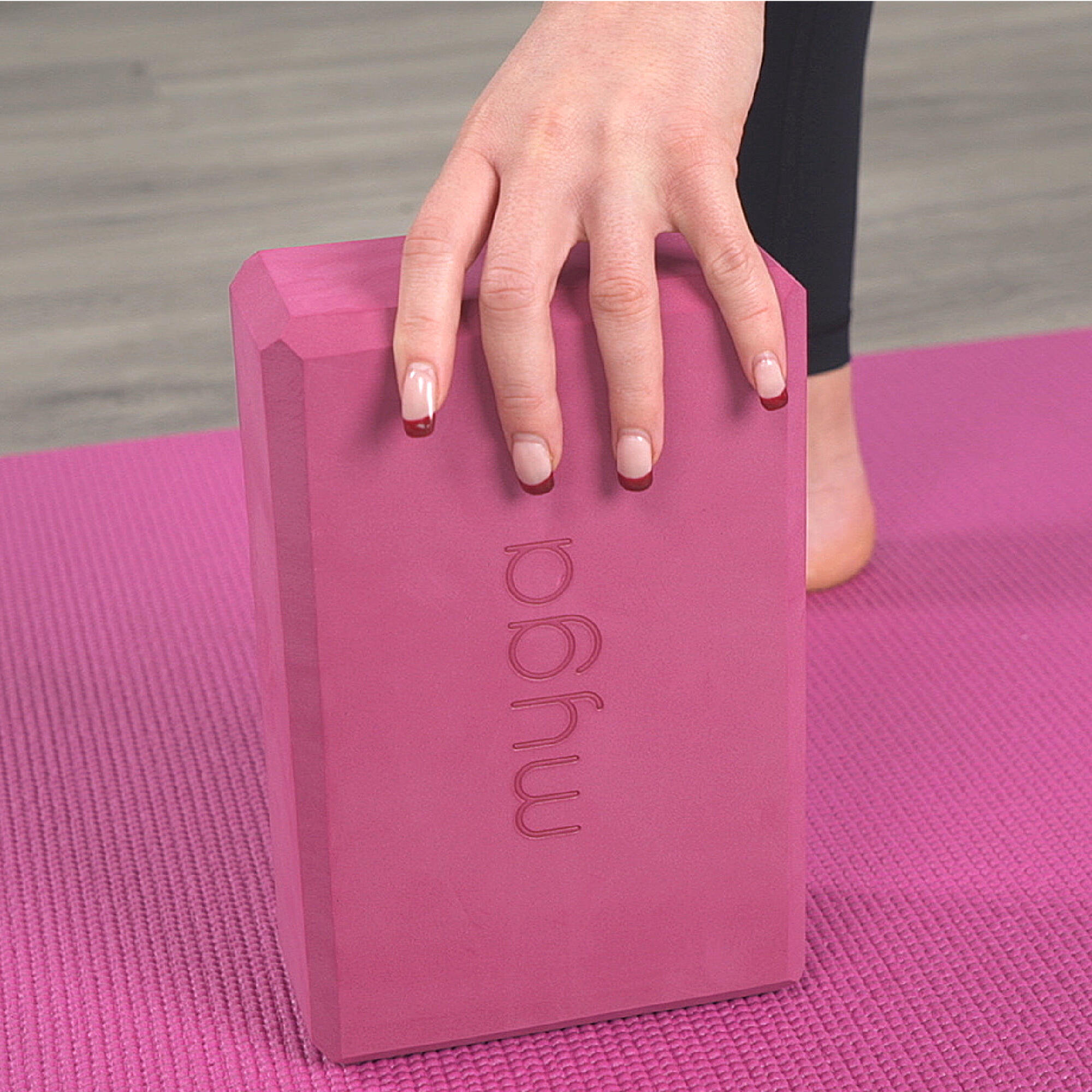 Myga Yoga Entry Mat, Strap & Pair of Blocks - Plum 2/7
