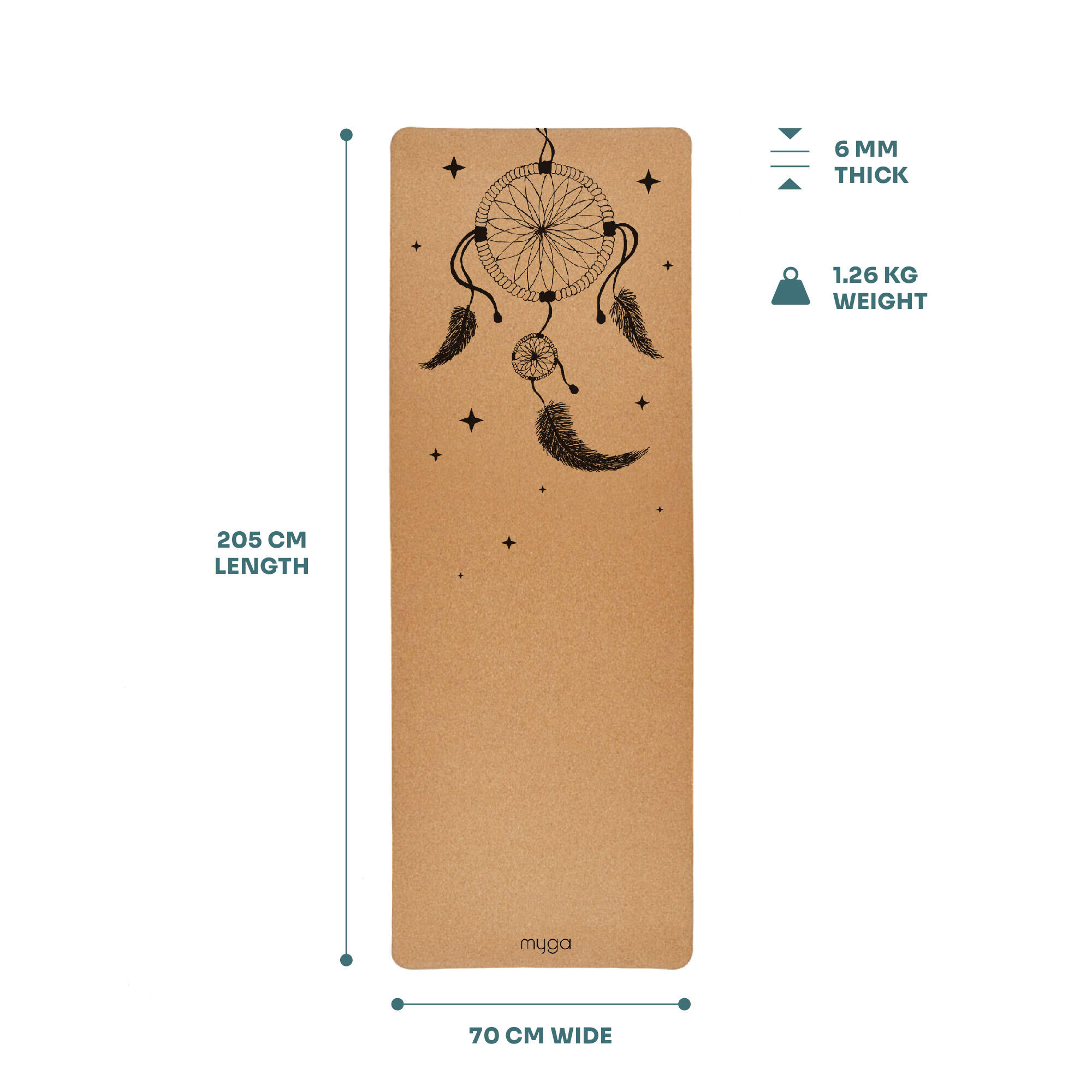 Myga Extra Large Dream Catcher Cork Mat 6/7